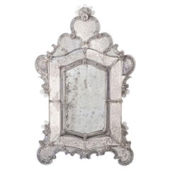 Large Beautifully Shaped Venetian Glass Mirror