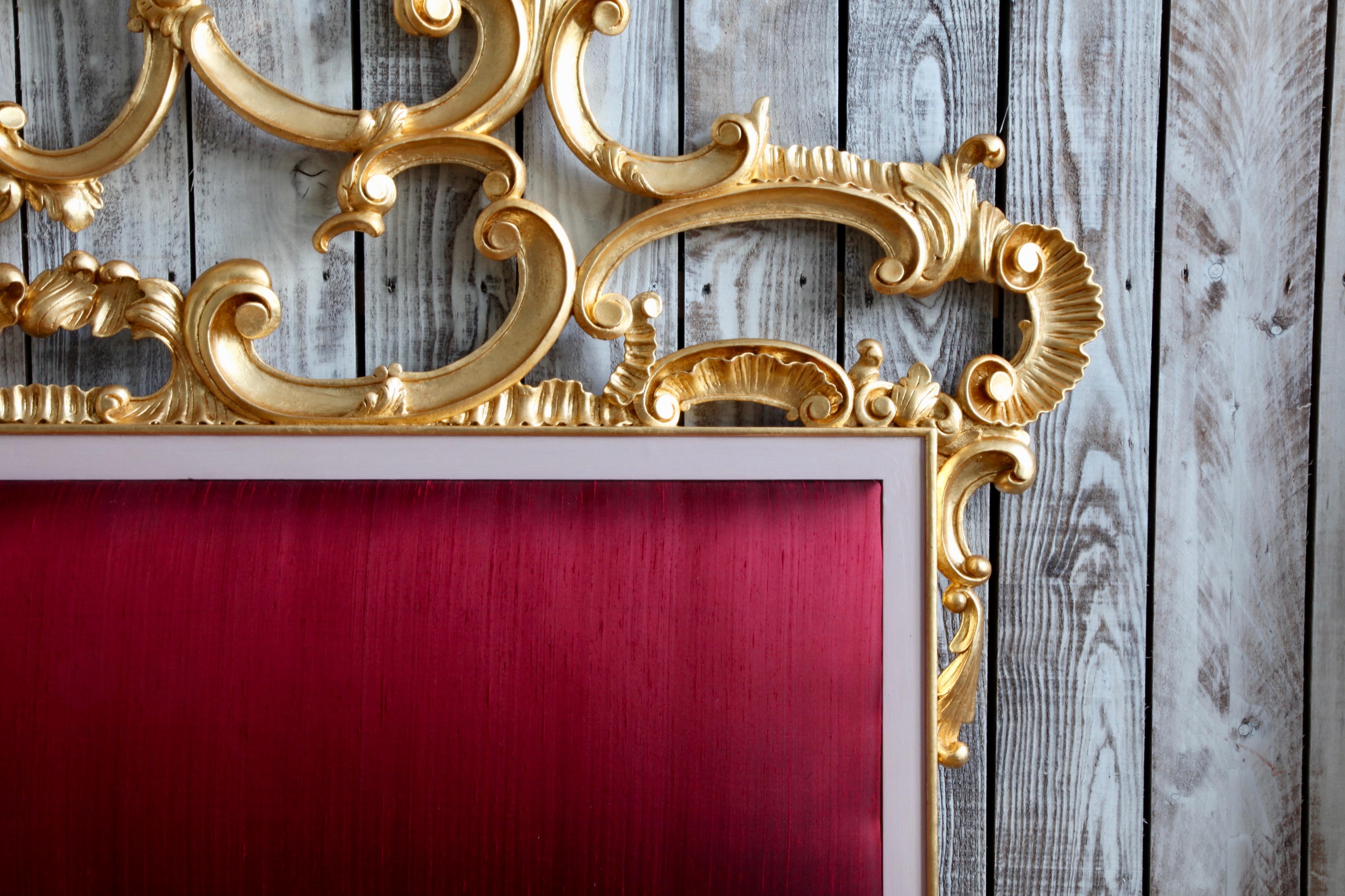 Venetian Rococo Style Hand-Carved Gilt Bed by La Maison London - US King Size For Sale 3