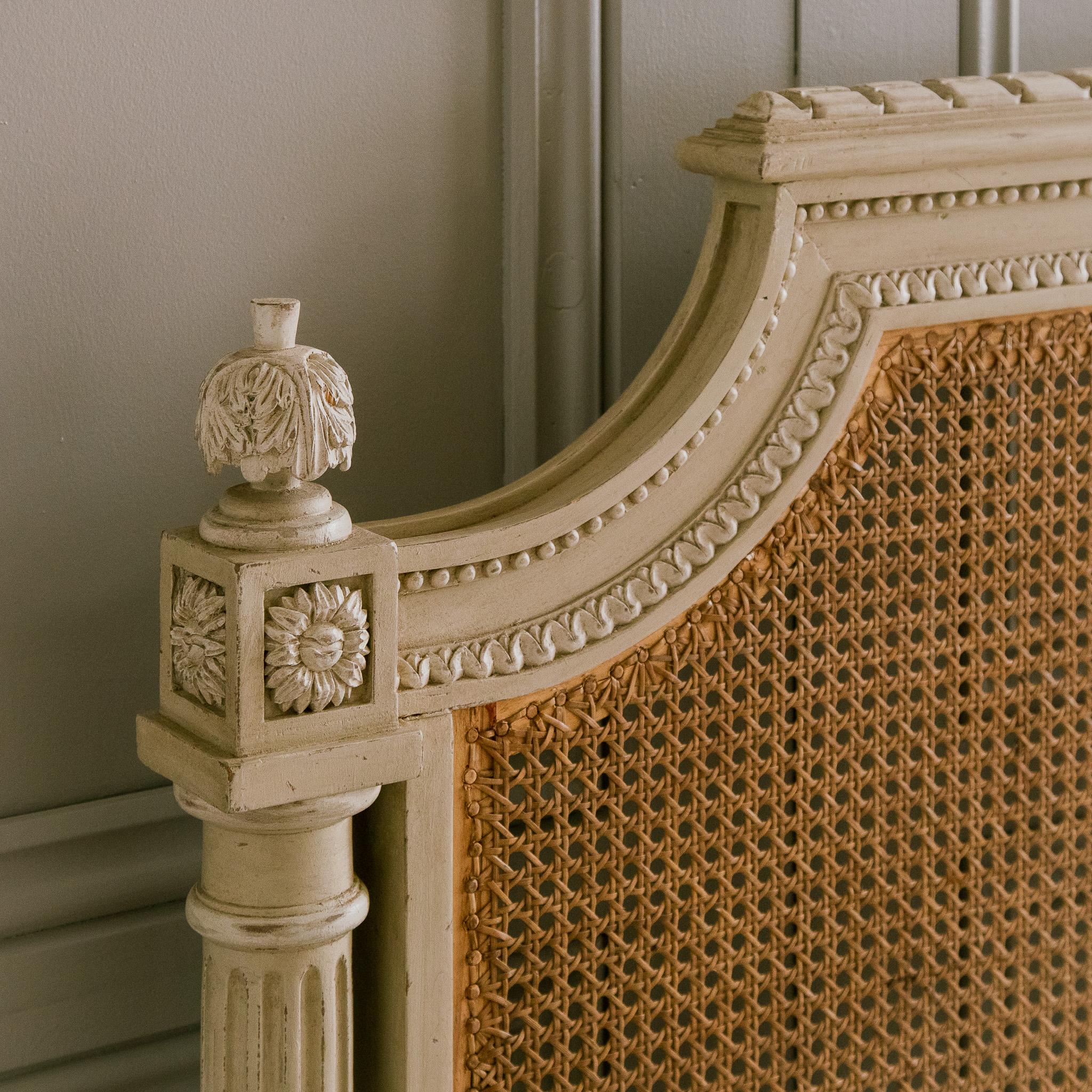 Hand-Carved Large Bed hand made to order LXVI style by La Maison London 'UK Super King Size' For Sale