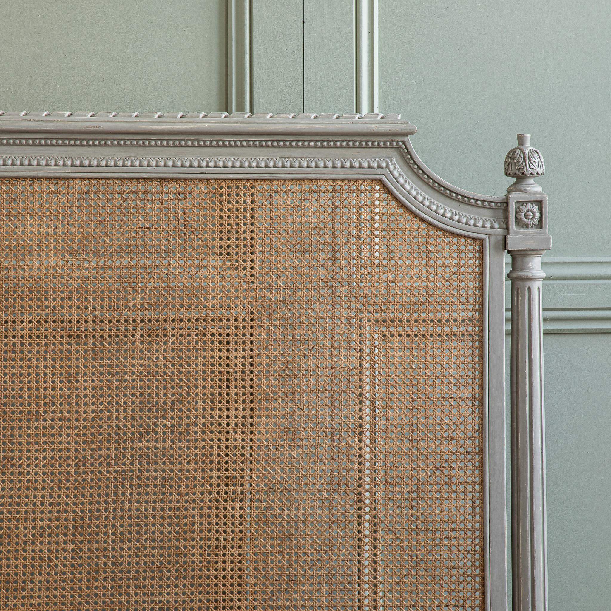 Hand-Carved Hand carved French LXVI Style Bergere Bed US King Size by La Maison London For Sale