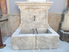 Large “Bédoin” Carved Limestone Wall Fountain from Provence, France