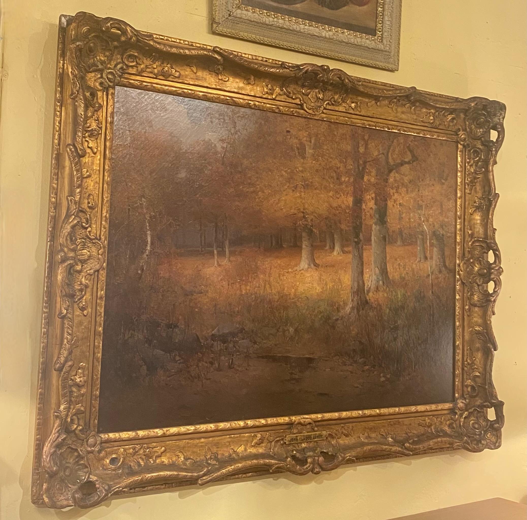 Large Beech Trees Landscape Painting by American Artist John Elwood Bundy, 1910 4