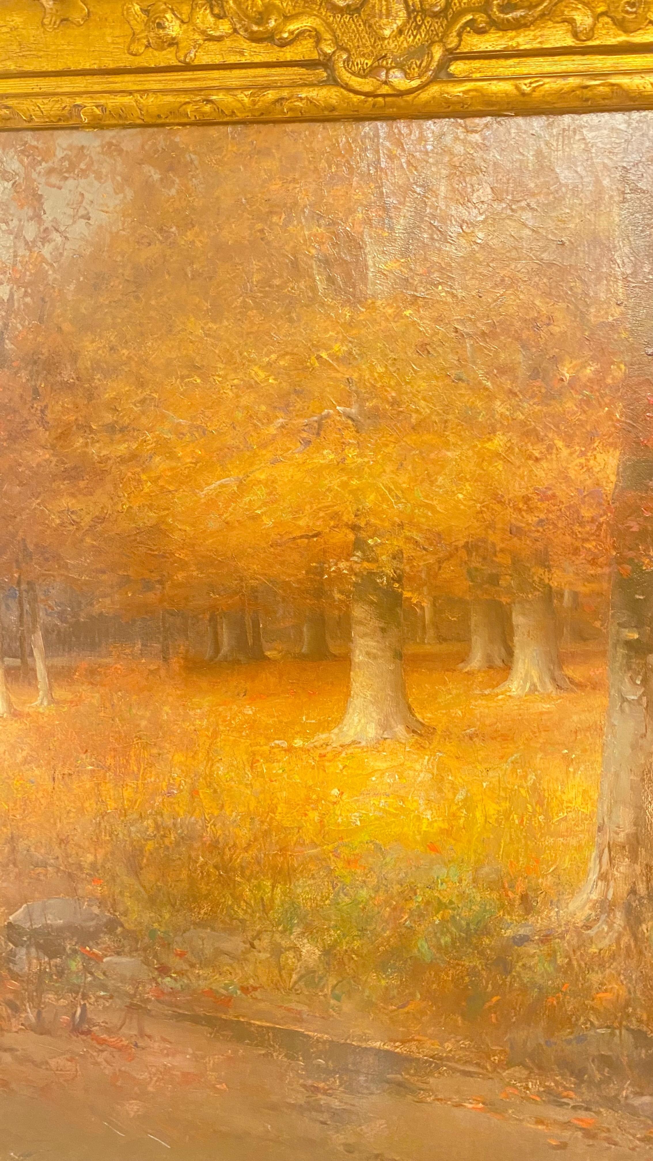 Canvas Large Beech Trees Landscape Painting by American Artist John Elwood Bundy, 1910