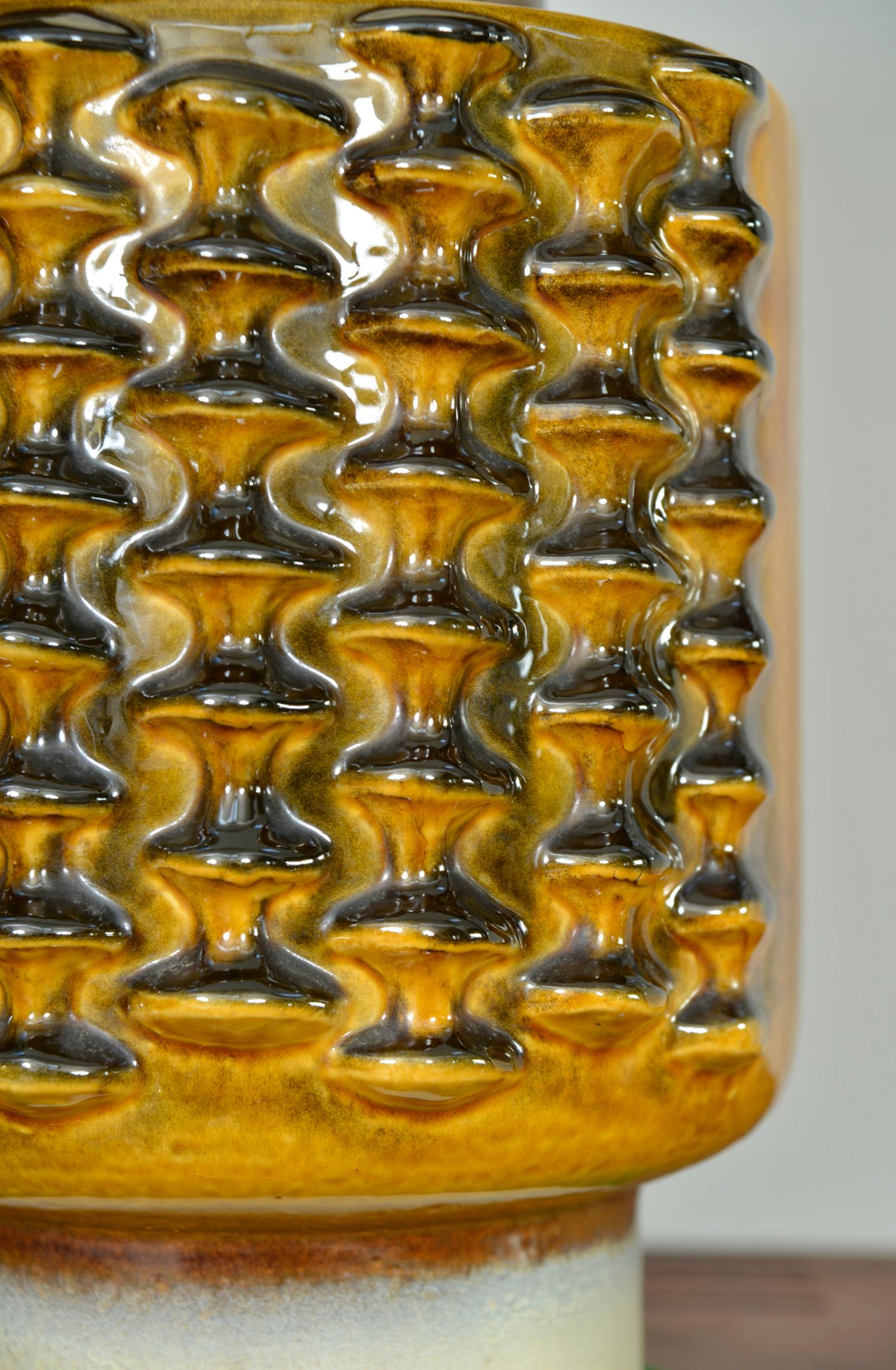 Terracotta Vaso grande ad alveare 7641-40 Dieter Peter Carstens Studio Pottery West German 1970 in vendita