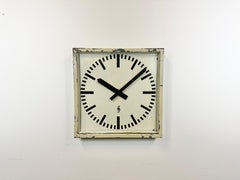 Large Beige Industrial Factory Wall Clock from Siemens, 1950s