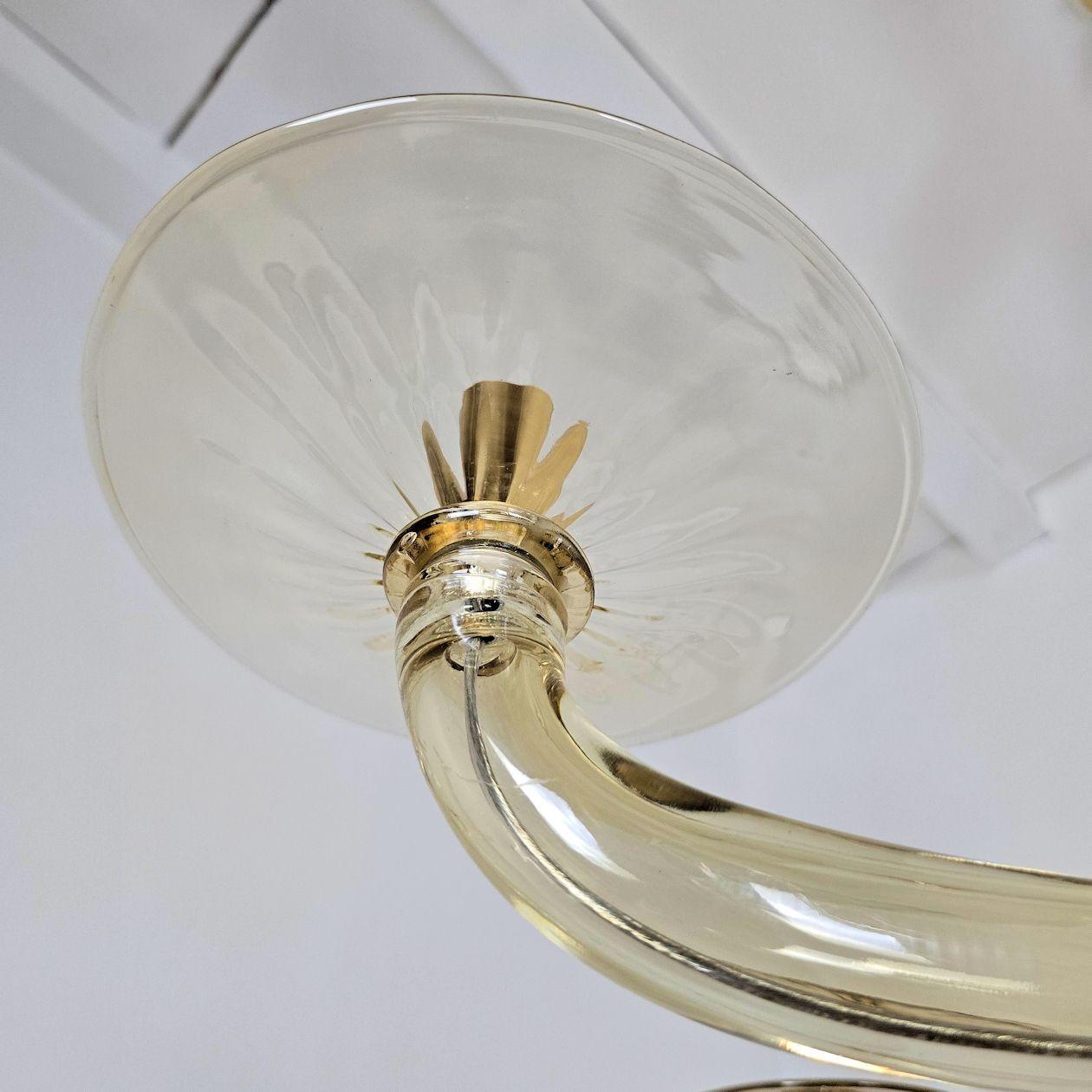 Grande lampadario in vetro di Murano beige in vendita 1