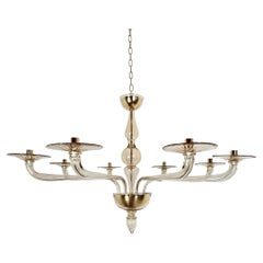 Large Beige Murano glass chandelier