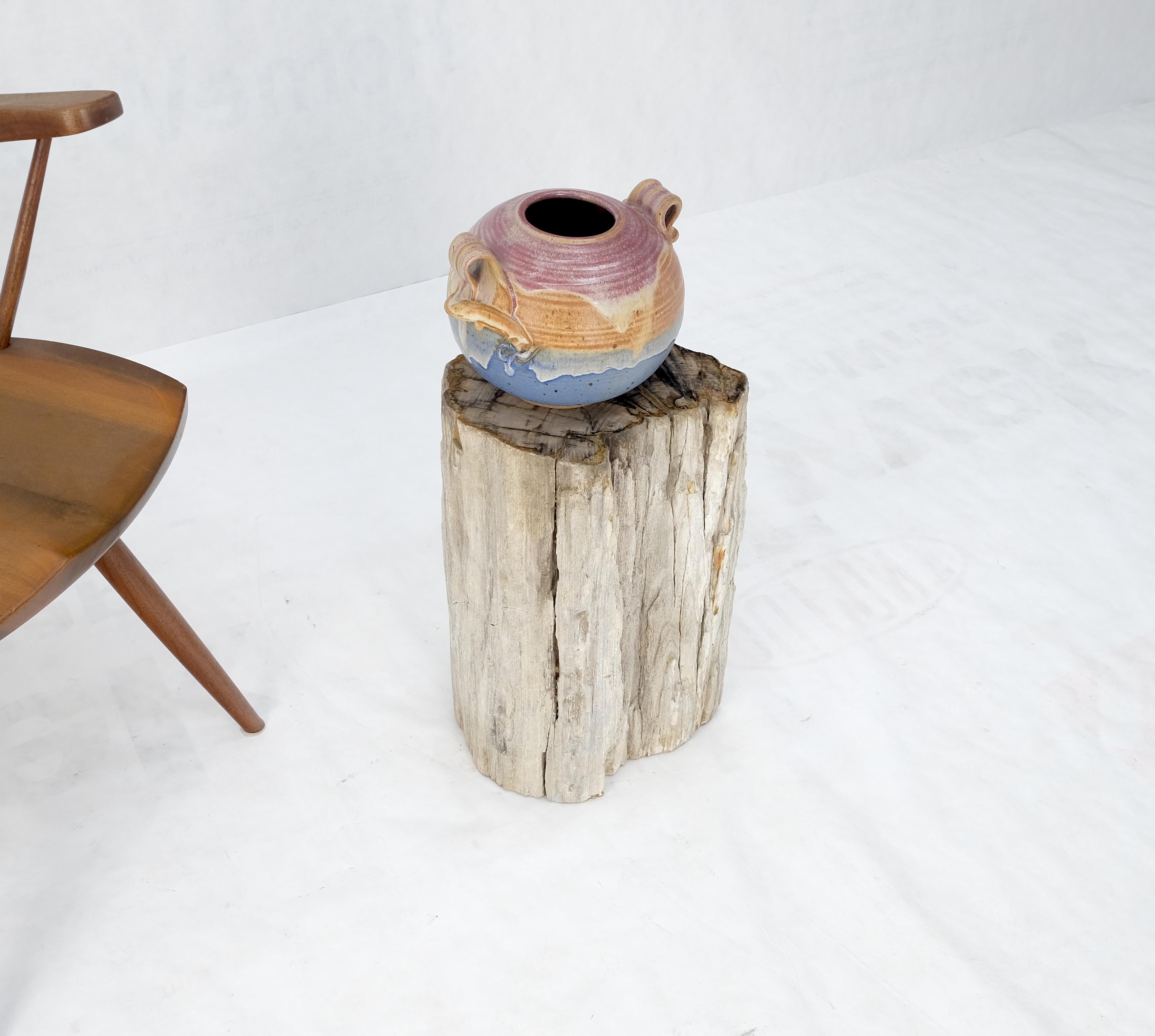 Large Beige Petrified Wood Organic Stomp Shape Stand End Side Table Pedestal en vente 1