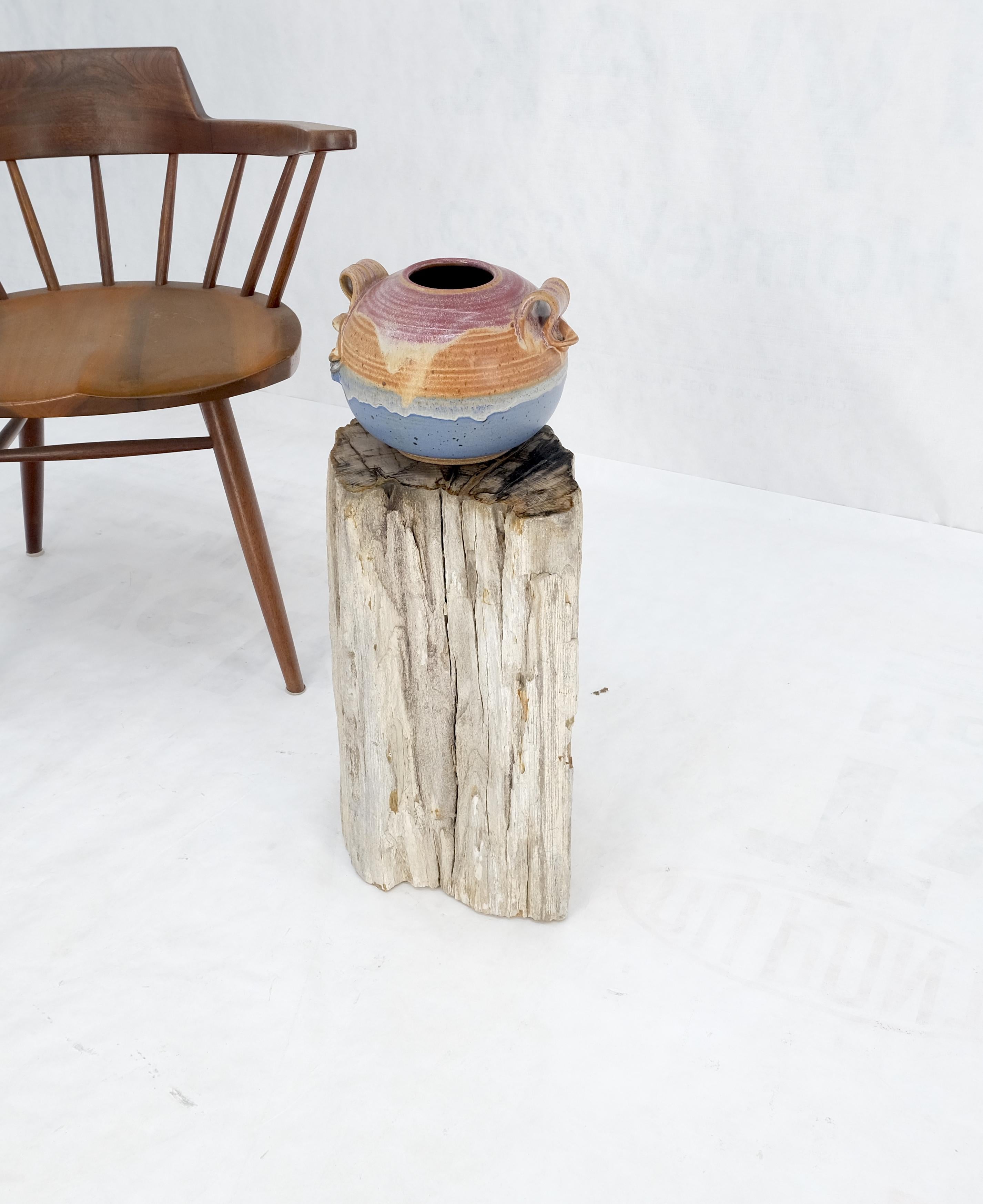 Large Beige Petrified Wood Organic Stomp Shape Stand End Side Table Pedestal en vente 2