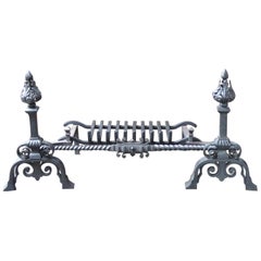 Large Belgian Art Nouveau Fireplace Grate, Fire Grate