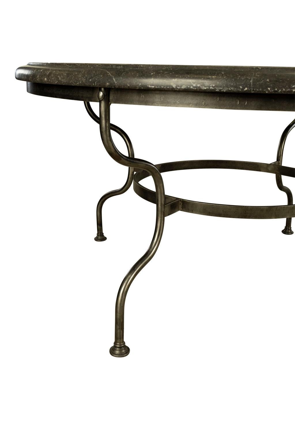 1940s belgian metal round dining table