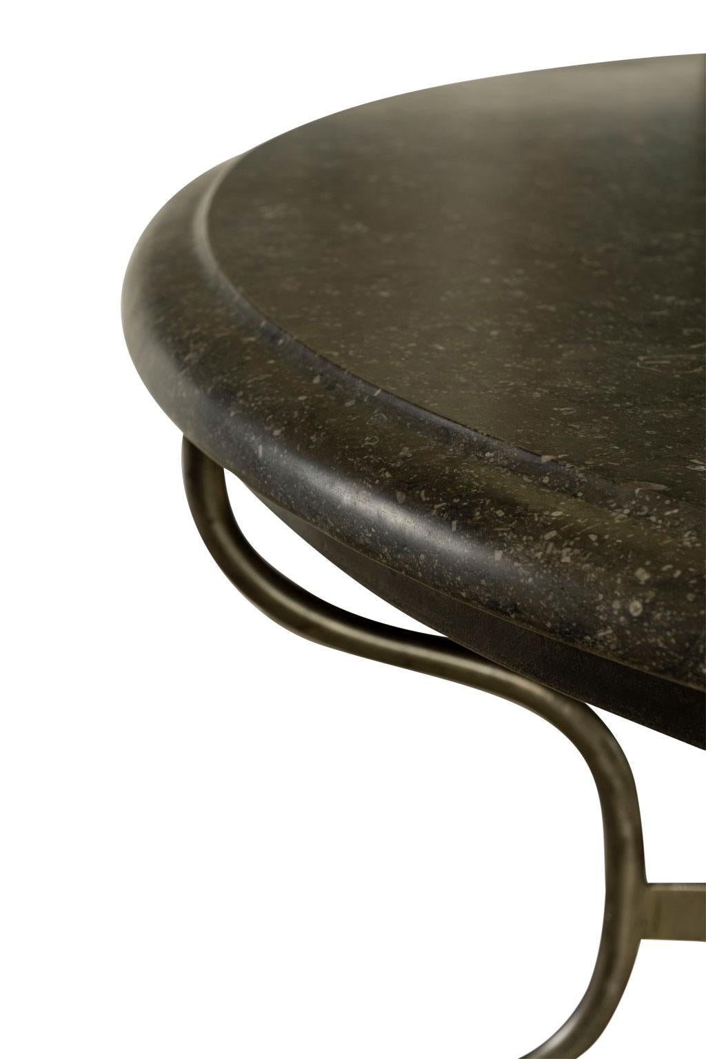 Contemporary Large Belgian Bluestone Steel Table