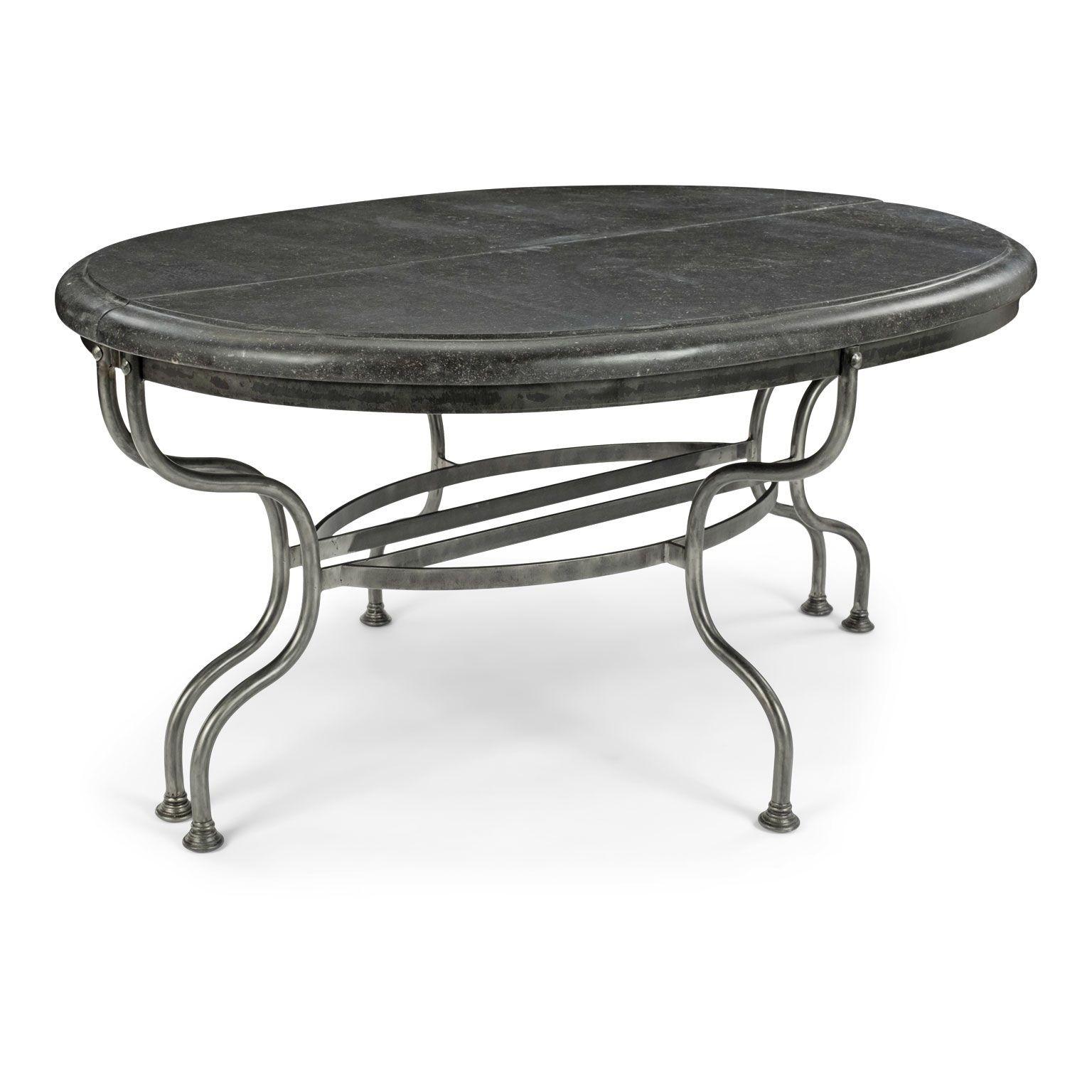 Contemporary Large Belgian Bluestone Top Demilunes