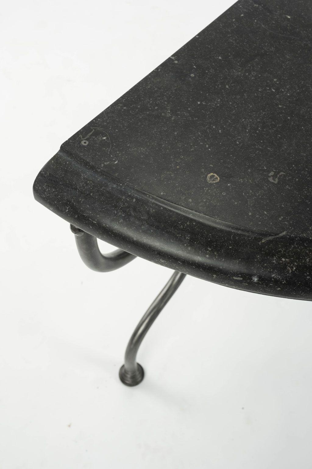 Steel Large Belgian Bluestone Top Demilunes