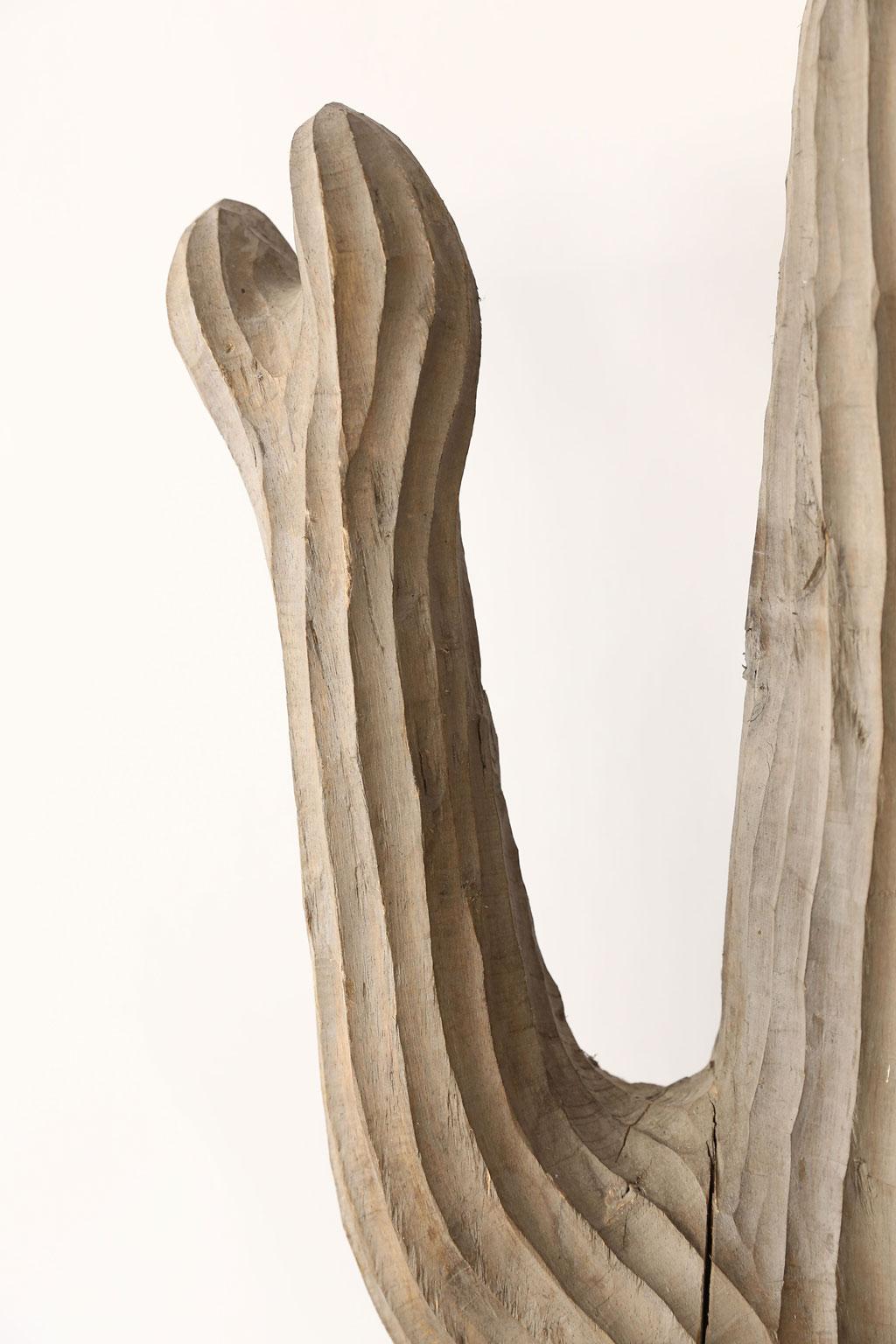 Hand-Carved Large Belgian Cactus Sculpture