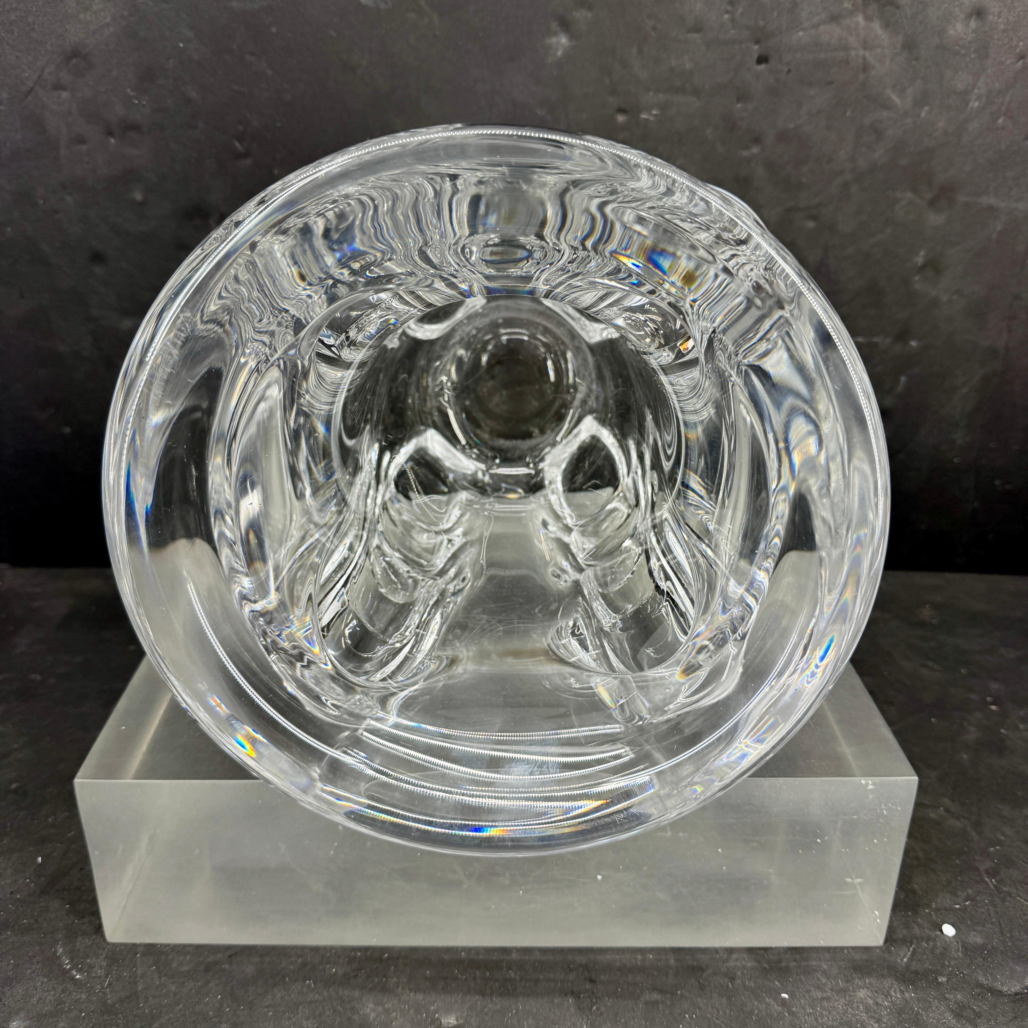 Large Belgian Crystal Centerpiece Wine Cooler by Val Saint Lambert For Sale 4