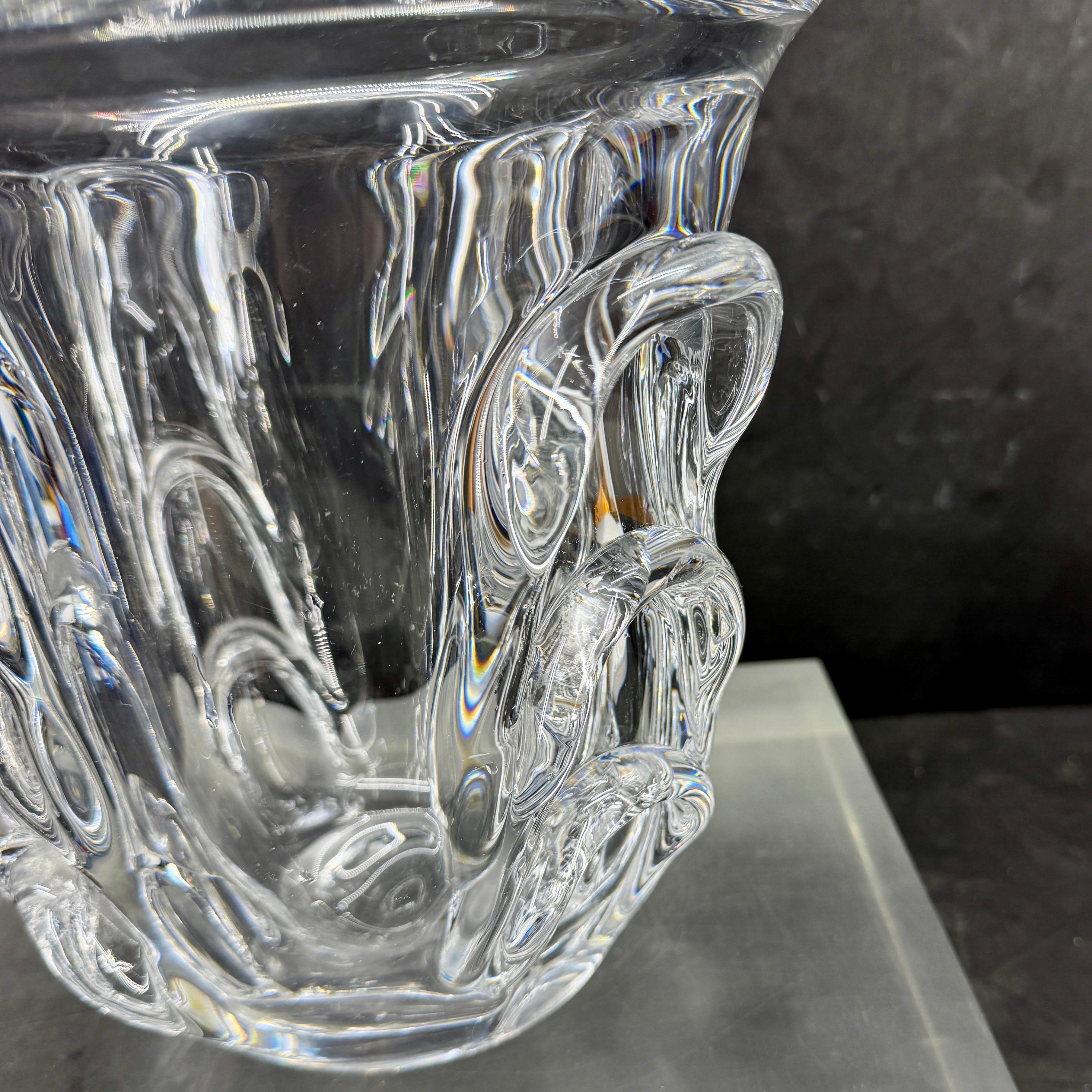 Large Belgian Crystal Centerpiece Wine Cooler by Val Saint Lambert For Sale 5