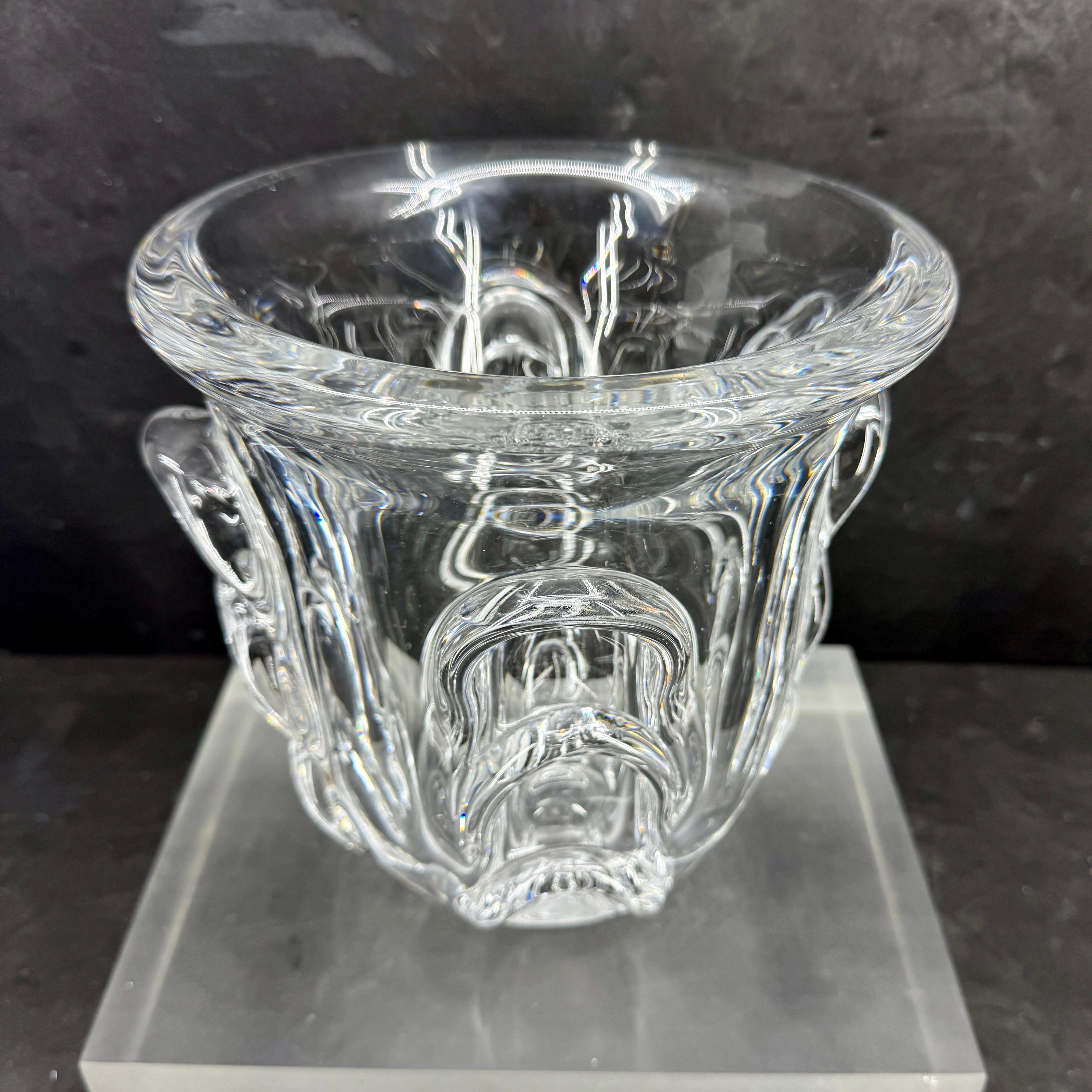 Large Belgian Crystal Centerpiece Wine Cooler by Val Saint Lambert For Sale 6