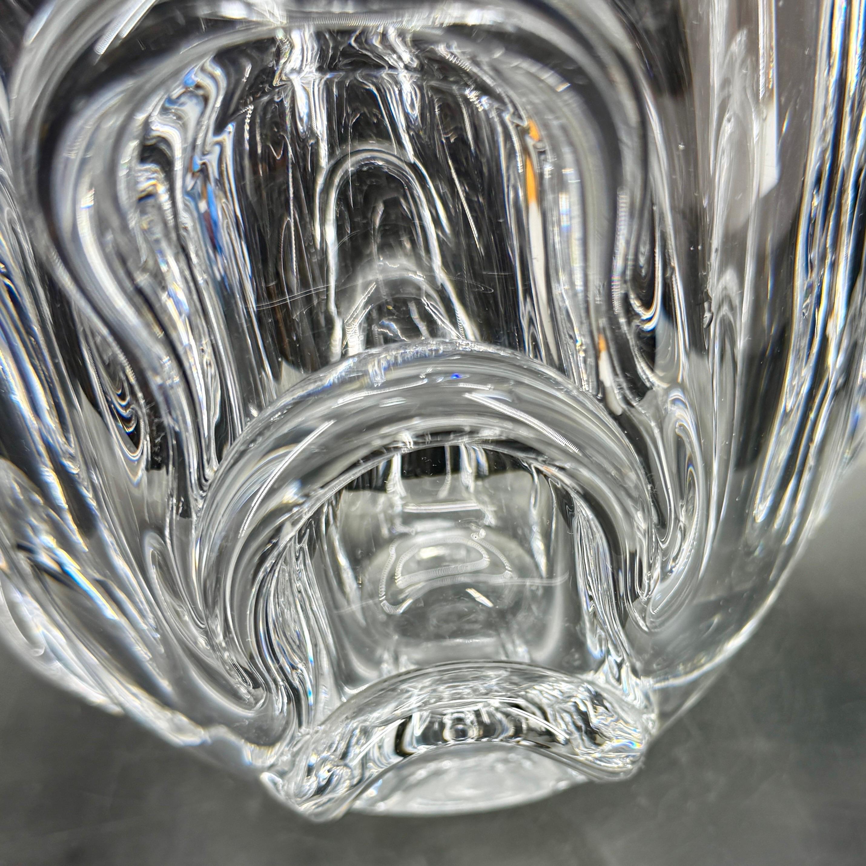 Large Belgian Crystal Centerpiece Wine Cooler by Val Saint Lambert For Sale 7