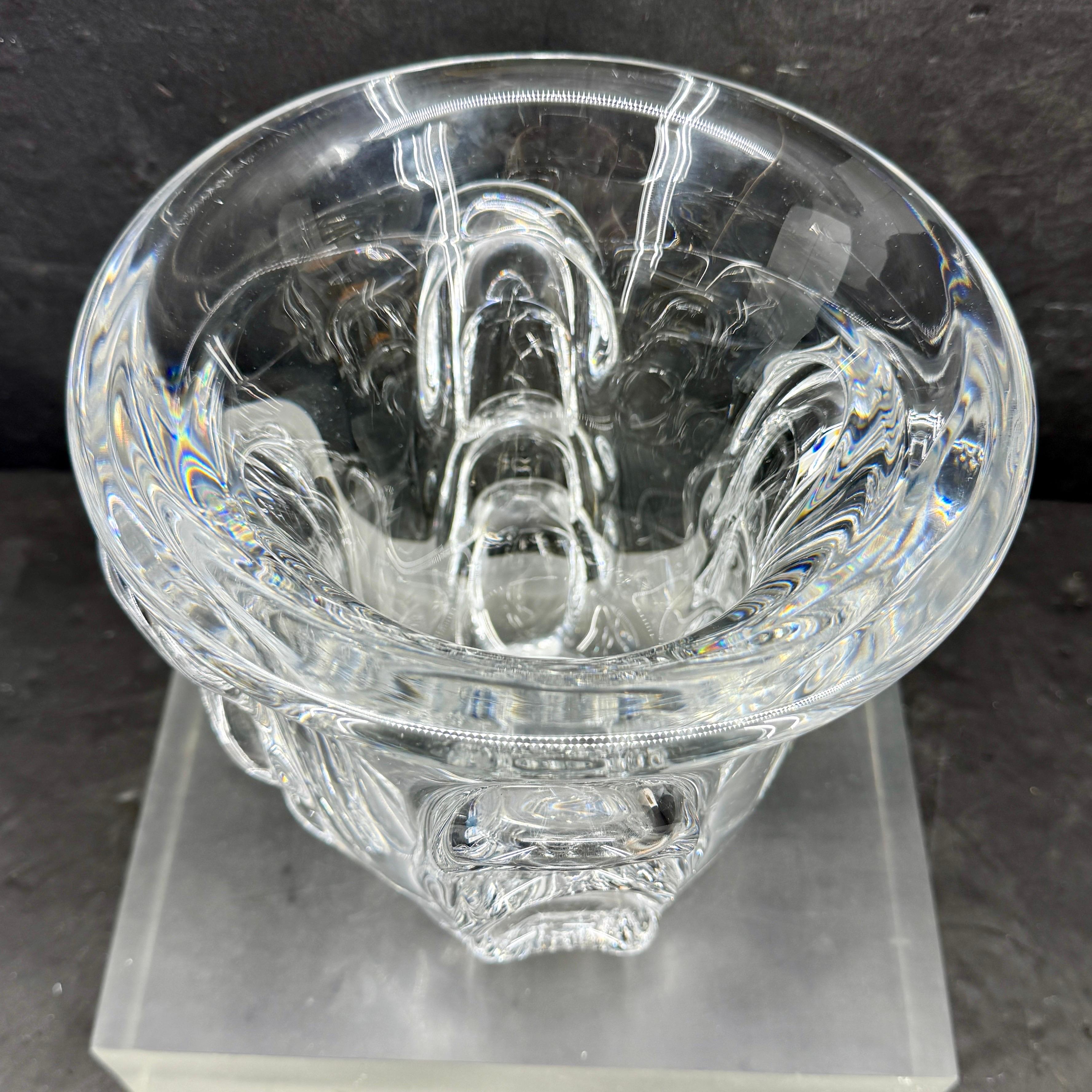 Large Belgian Crystal Centerpiece Wine Cooler by Val Saint Lambert For Sale 8