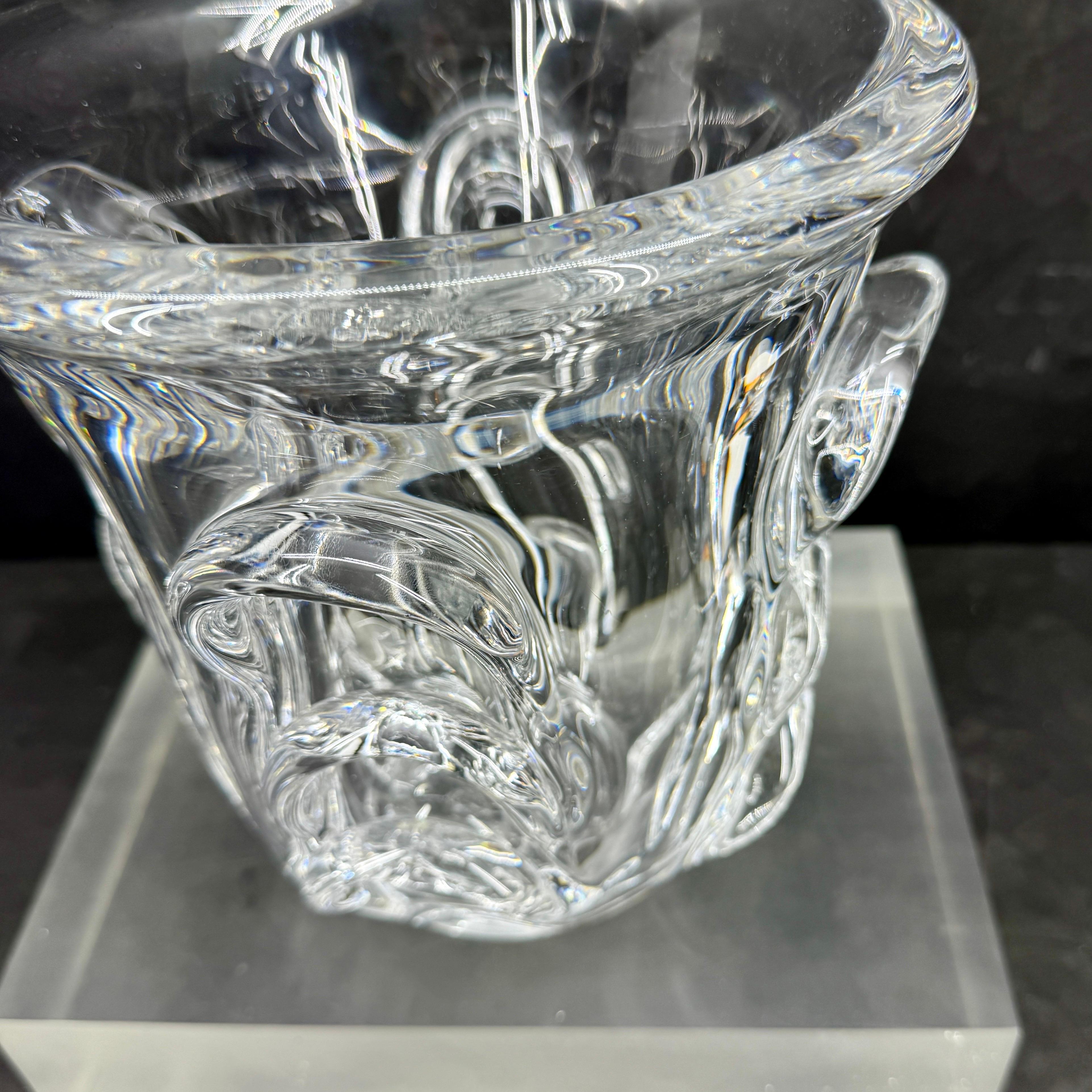 Large Belgian Crystal Centerpiece Wine Cooler by Val Saint Lambert For Sale 9