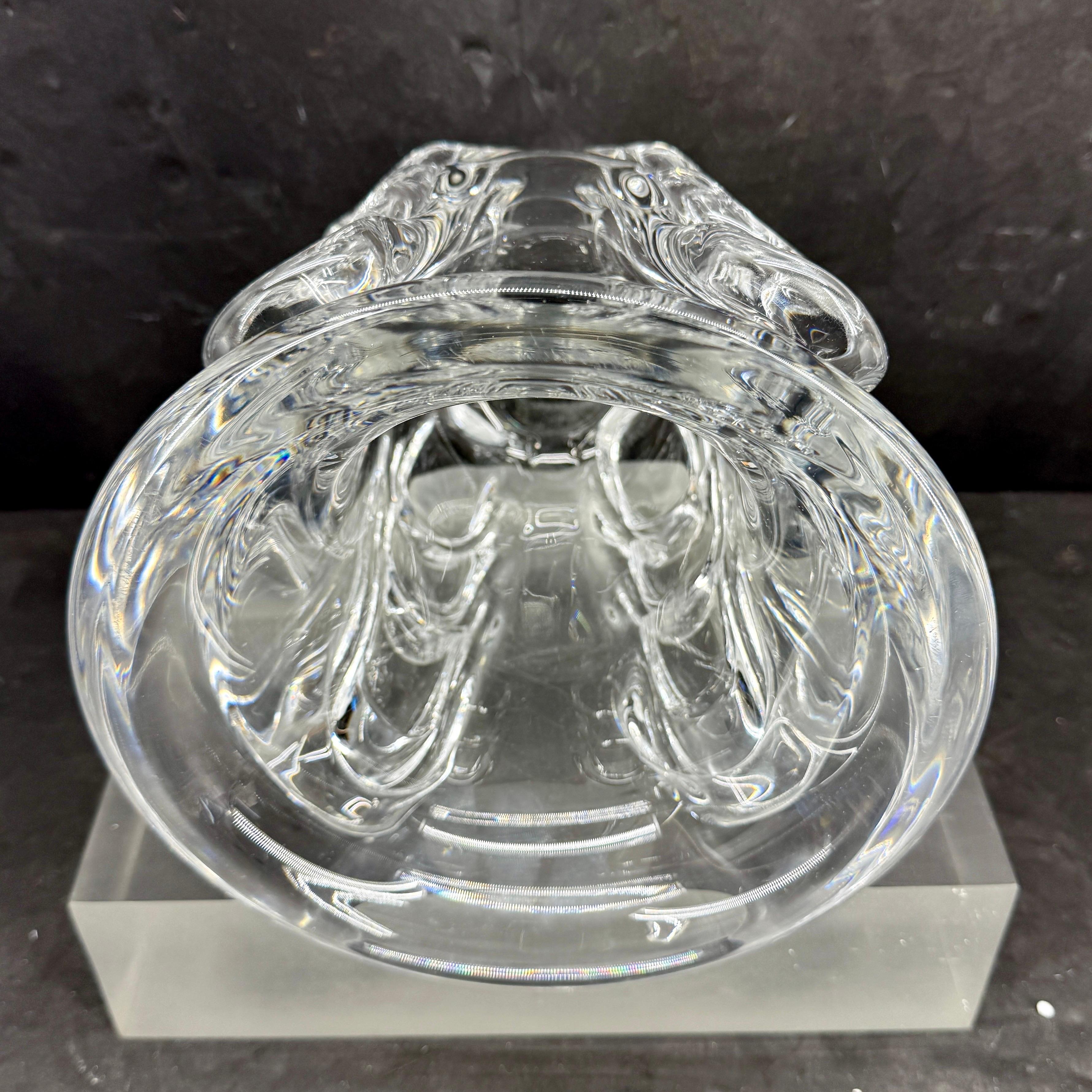 Large Belgian Crystal Centerpiece Wine Cooler by Val Saint Lambert For Sale 11