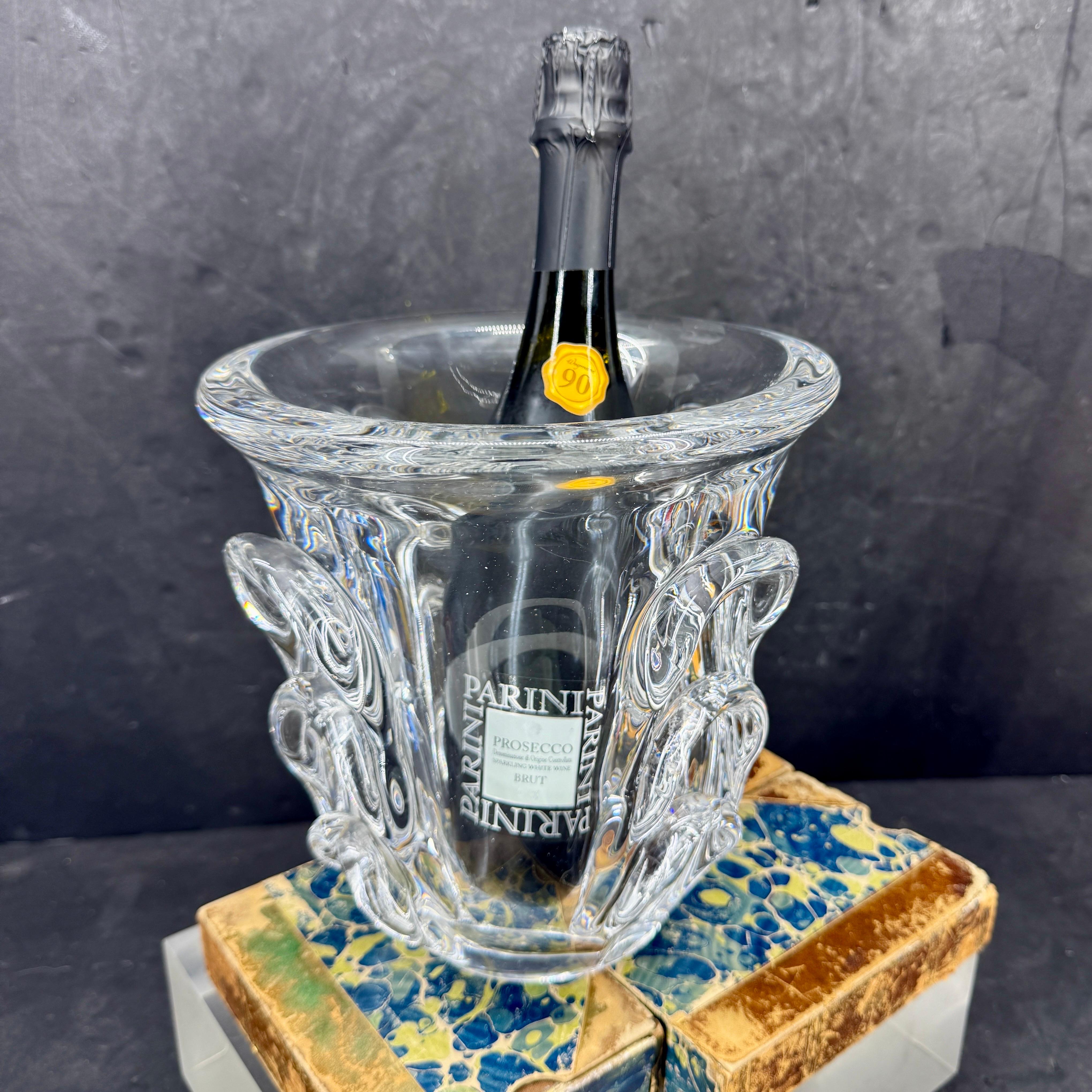Large Belgian Crystal Centerpiece Wine Cooler by Val Saint Lambert For Sale 2
