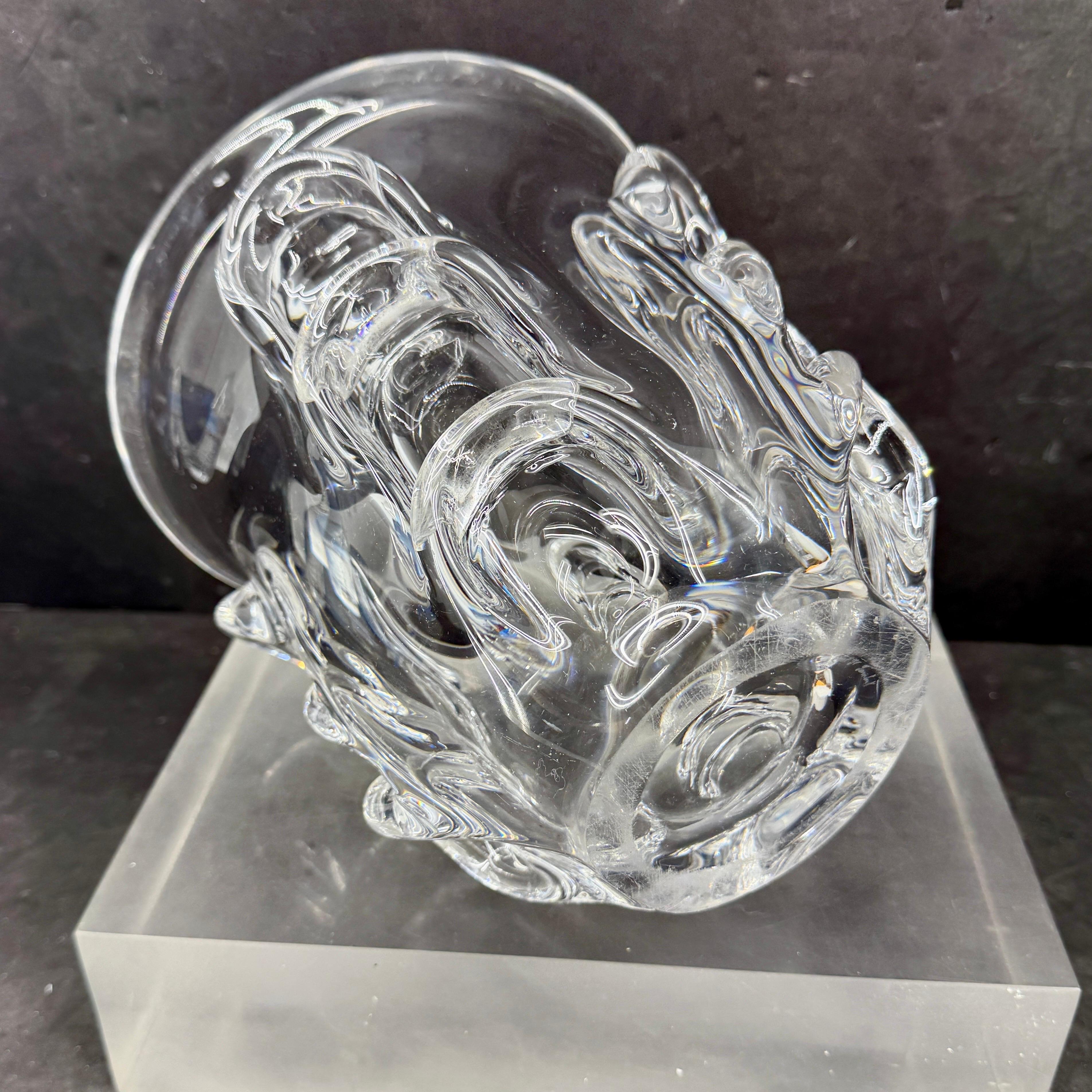 Large Belgian Crystal Centerpiece Wine Cooler by Val Saint Lambert For Sale 3