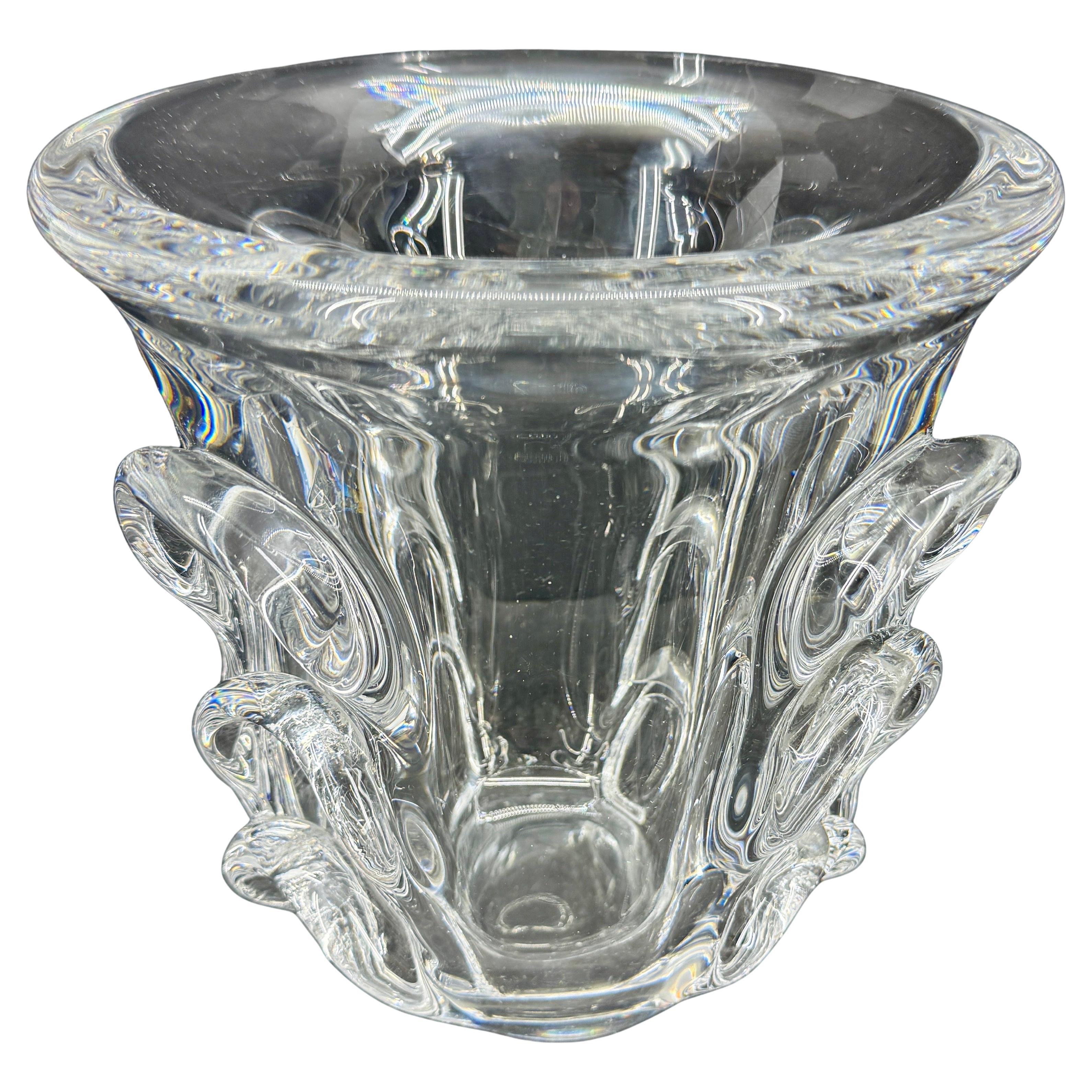 Large Belgian Crystal Centerpiece Wine Cooler by Val Saint Lambert For Sale