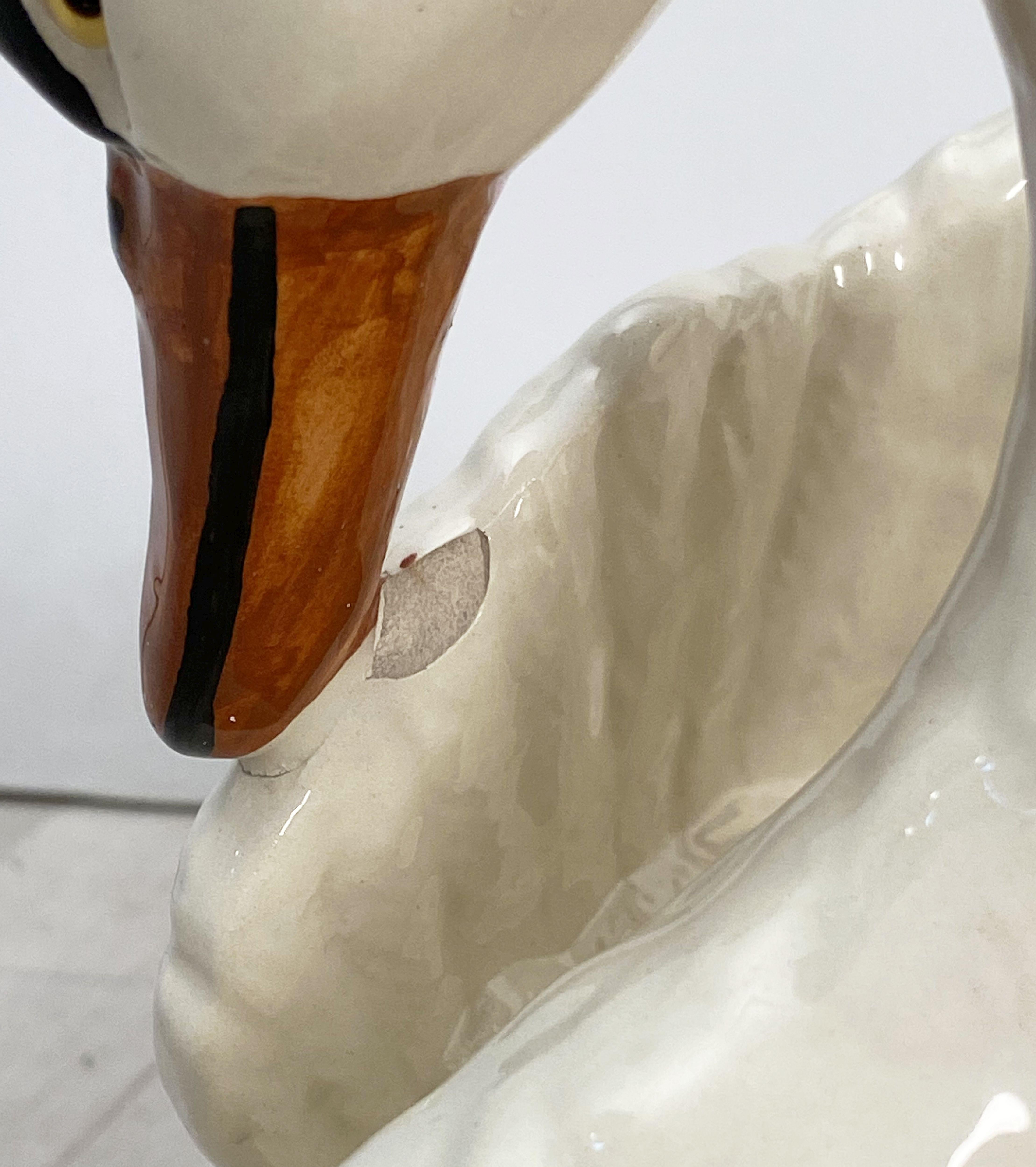 Large Belgian Figurative Swan Planter or Vase For Sale 3