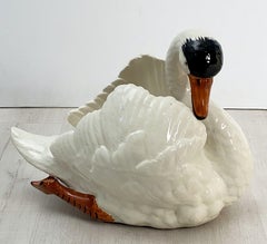 Large Belgian Figurative Swan Planter or Vase