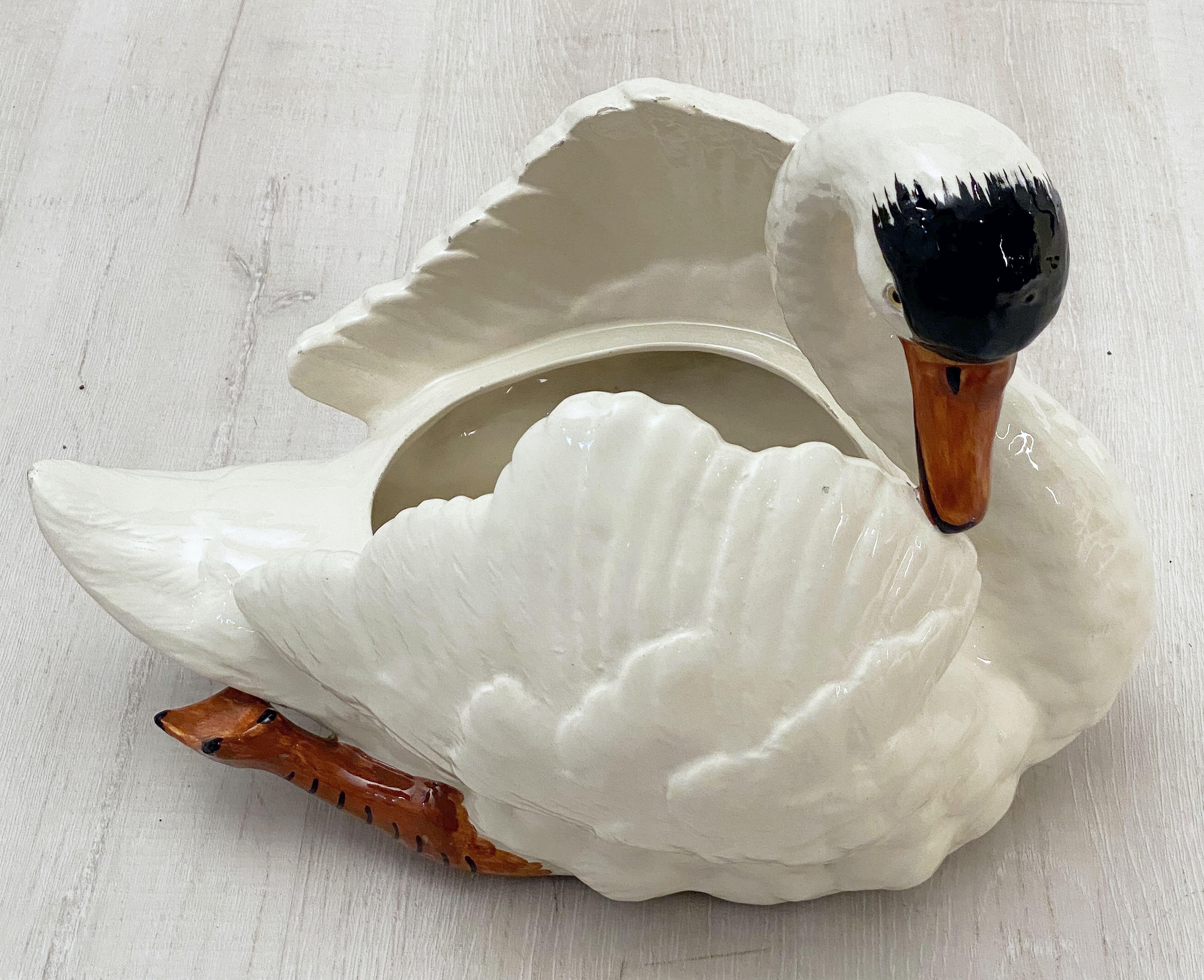 Large Belgian Figurative Swan Planter or Vase For Sale 13