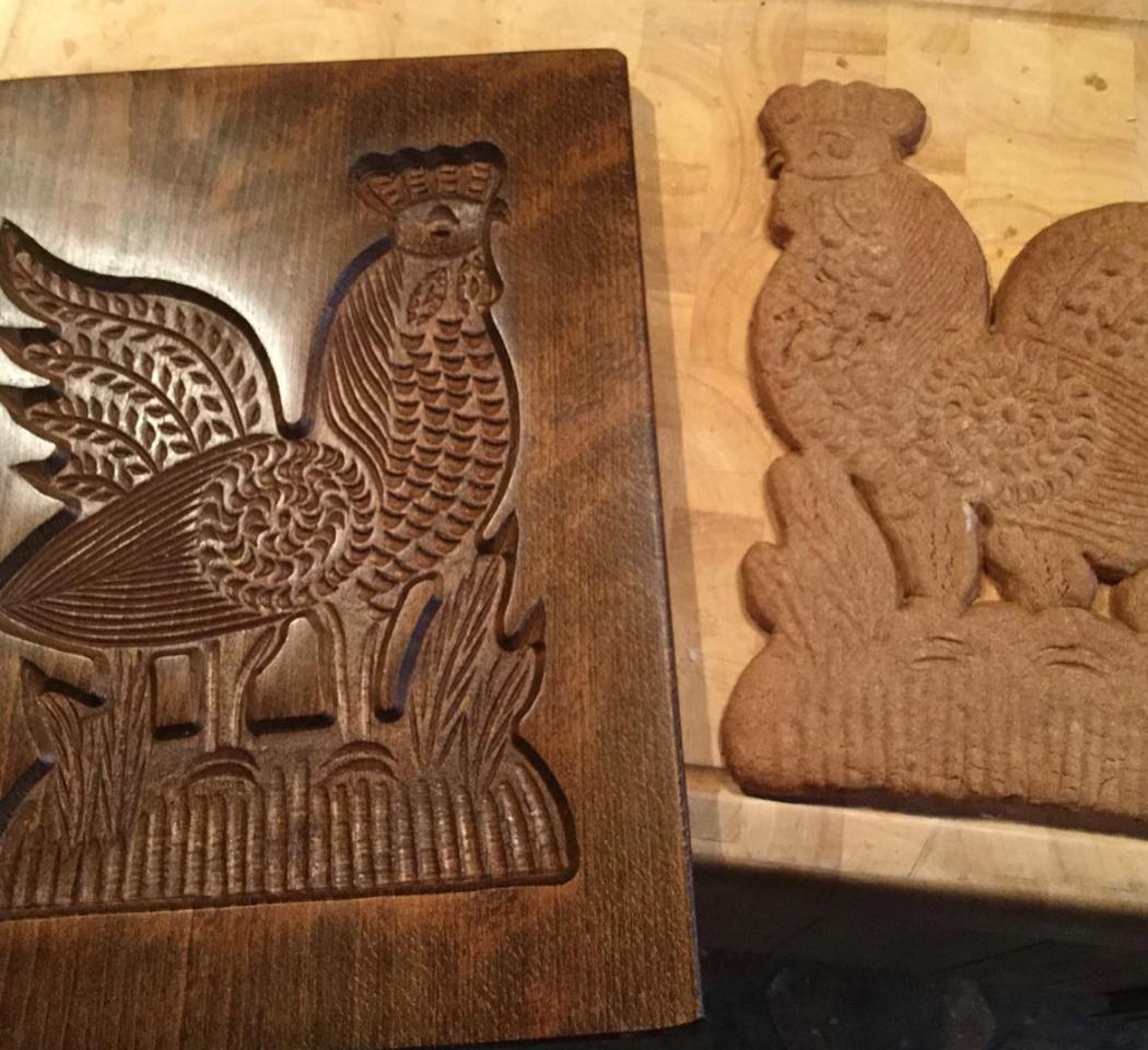 Vintage Belgian hand carved wood cookie form. Speculaas is the traditional Belgian Christmas cookie which is similar to ginger bread. The cookies come in many forms and are quite spectacular to display. I have personally tried this form to make the