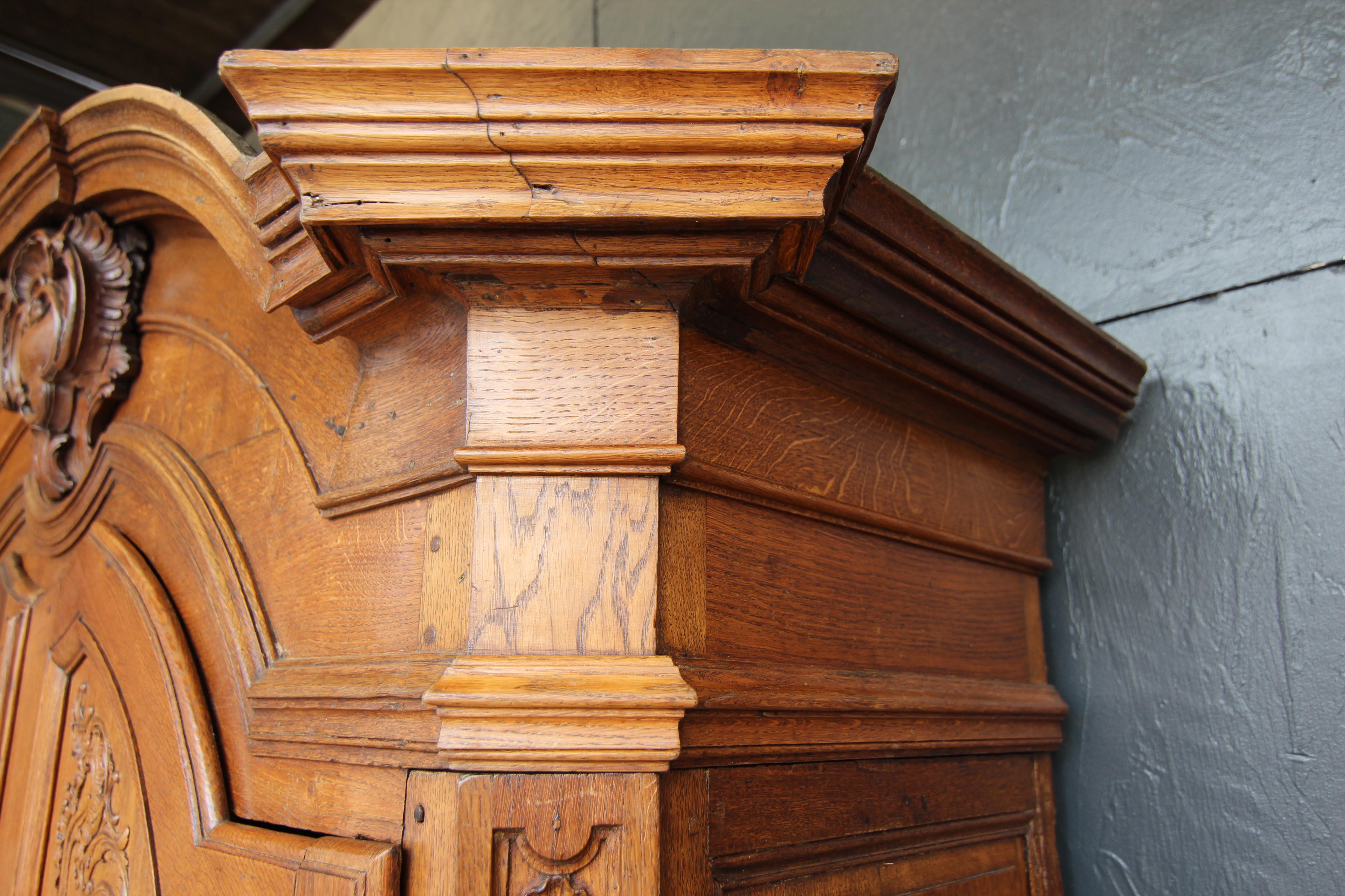 Large Belgian Oak Régence Style Cabinet from Around 1800 For Sale 8