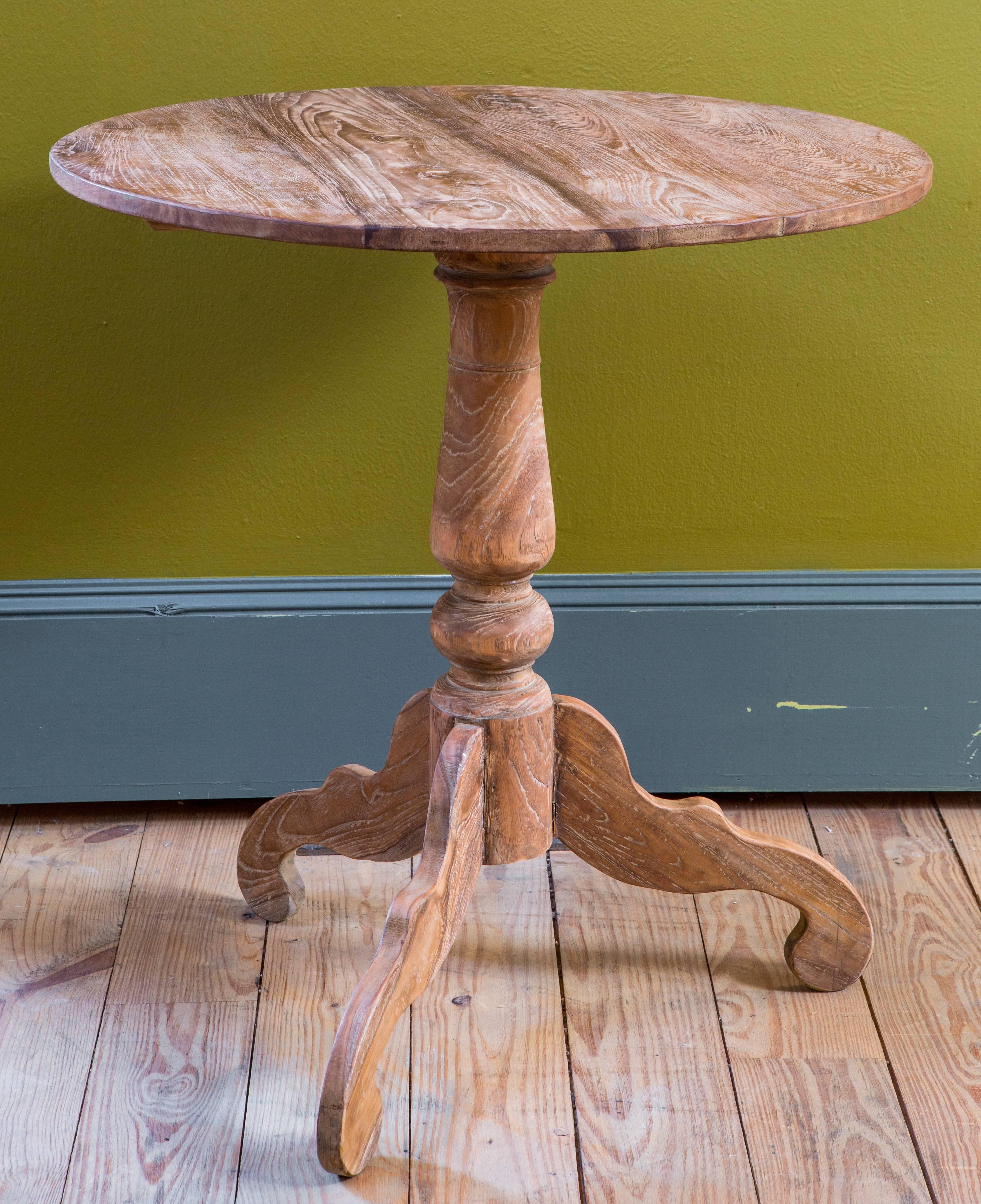 Contemporary Large Belgian Reclaimed Wood Pedestal Table