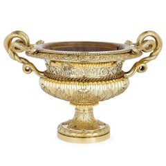 Large Belgian Silver Gilt Vase, 19th Century 
