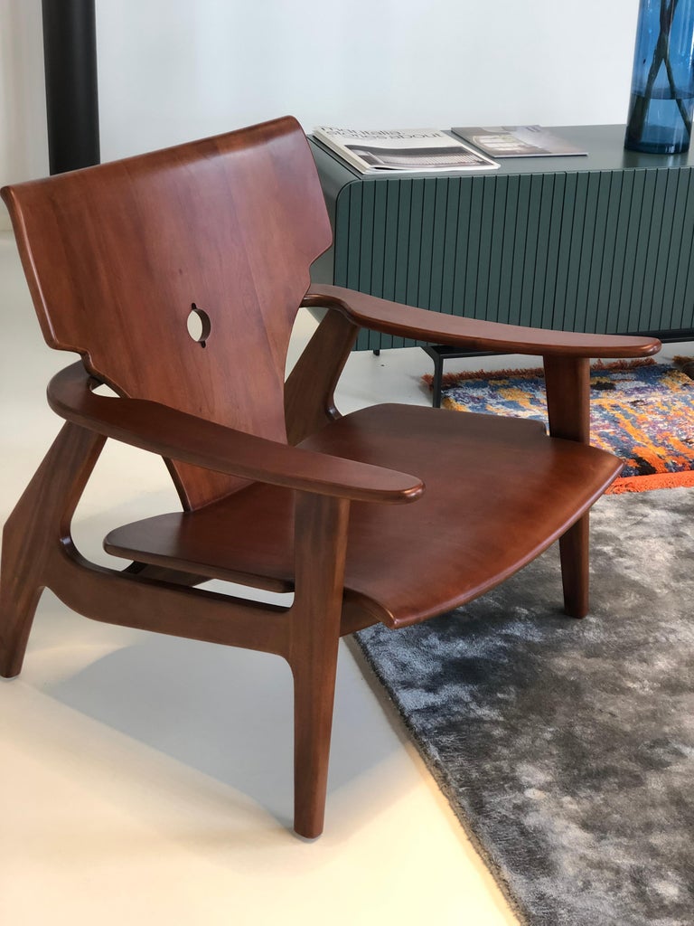 Large Belgium Teак Armchairs Zen by Olivier De Schrijver For Sale