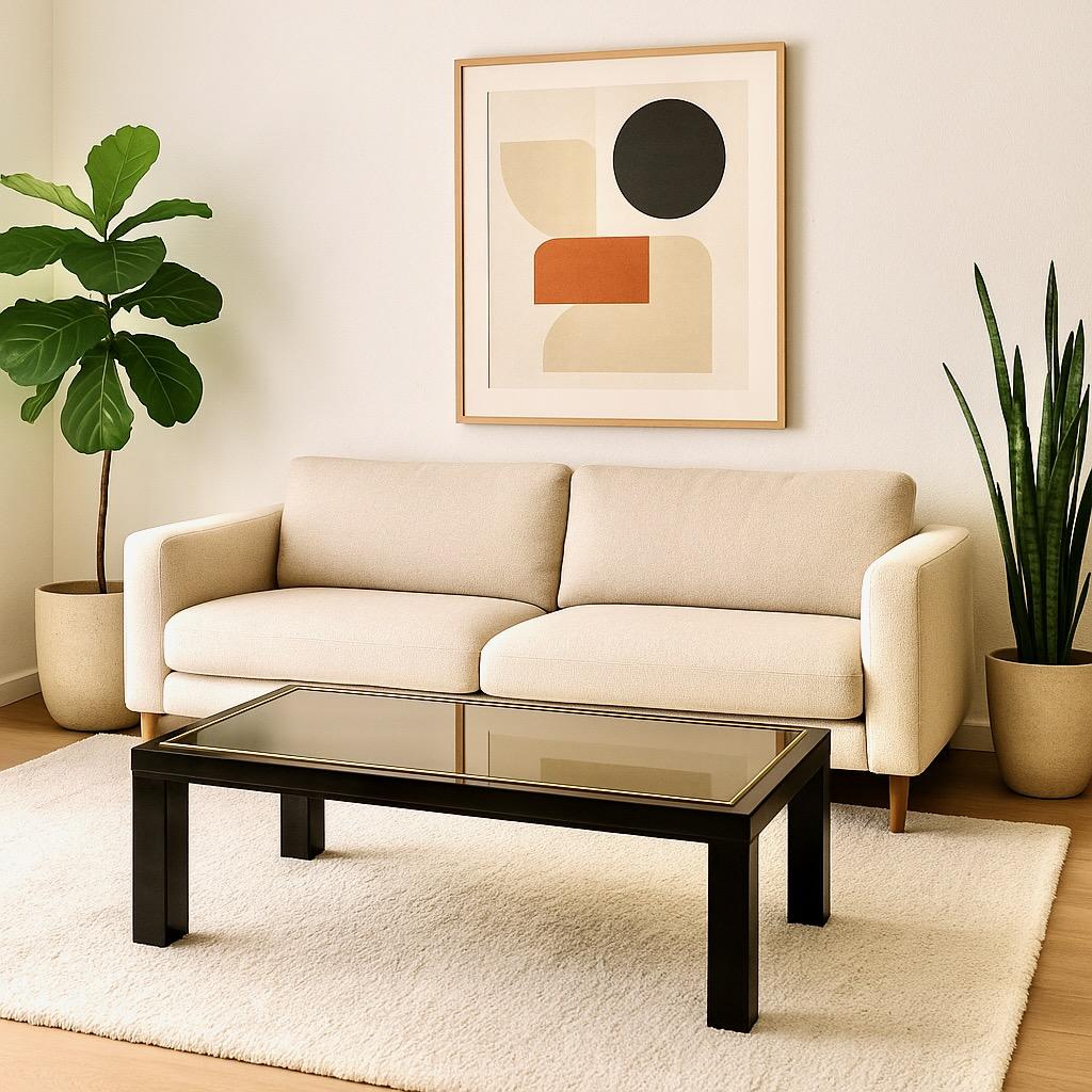 Striking Mid-Century Modern Coffee Table by Belgochrom
Offered is a refined and rare coffee table by Belgochrom, crafted in Belgium in the 1970s. This elegant piece showcases the brand’s signature blend of modernist form and luxurious materials.
The