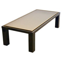 Large Belgochrom Gold and Smoked Glass Coffee Table