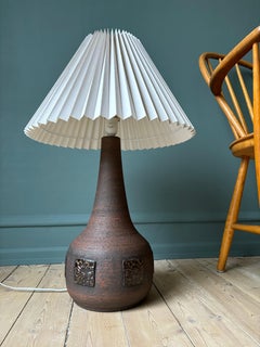 Large Handmade Brutalist Stoneware Lamp by Belka, Denmark, 1960s