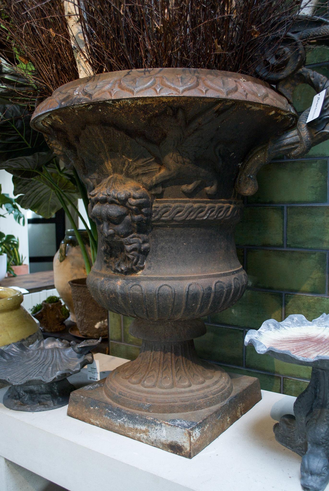 American Large Belle Époque Cast Iron Urn For Sale