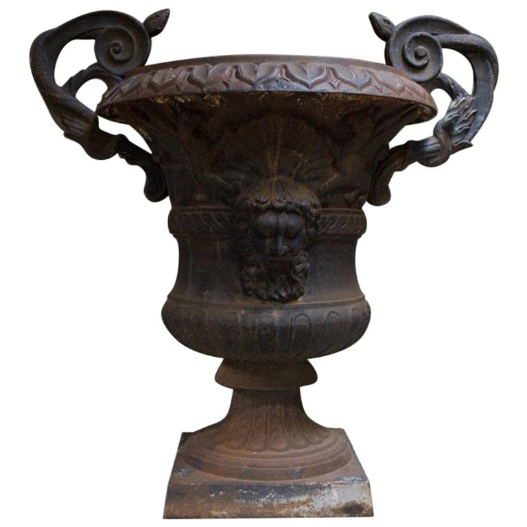 Large Belle Époque Cast Iron Urn