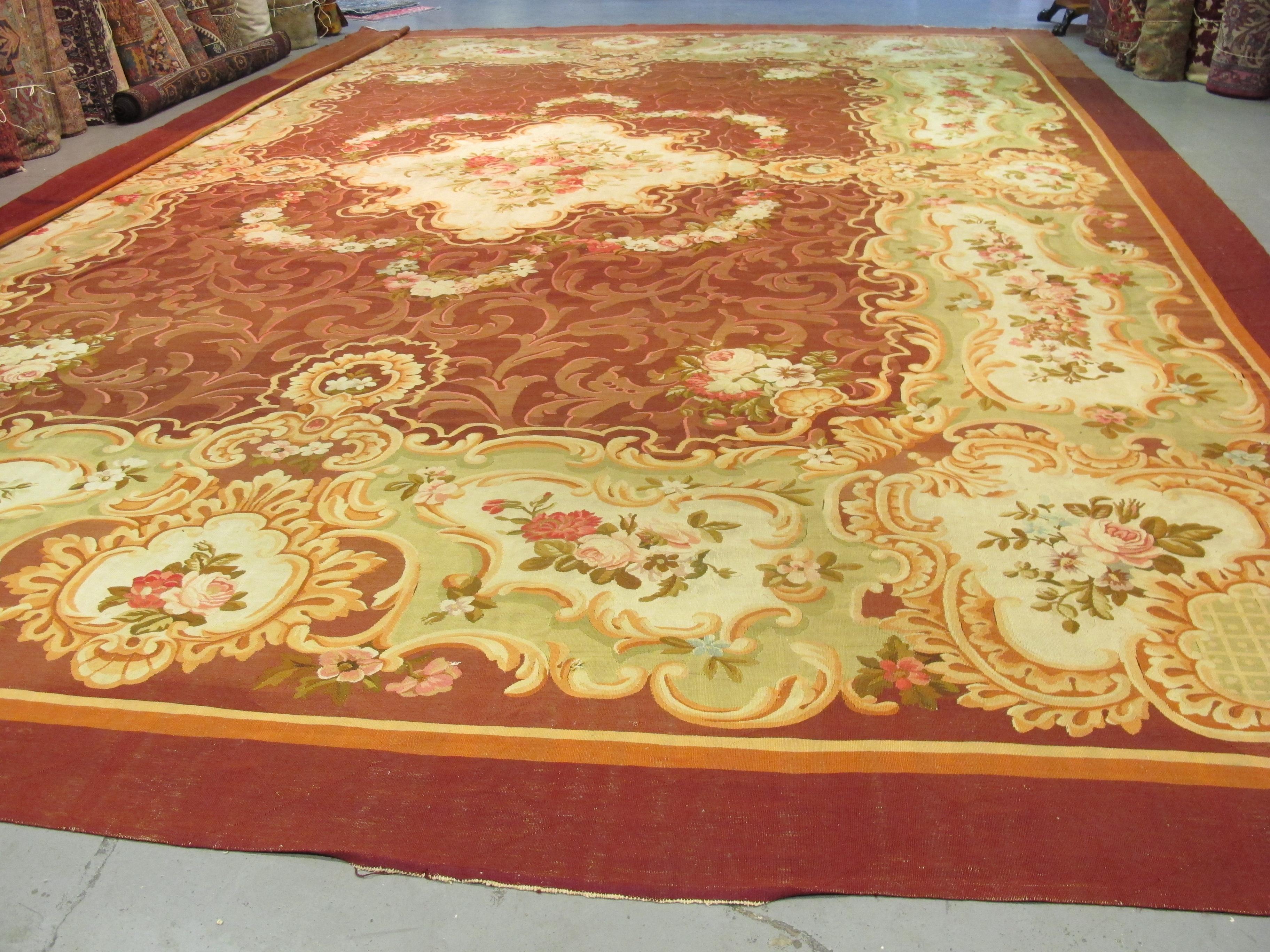 French Large Belle Epoque Era Aubusson Carpet, circa 1870 For Sale