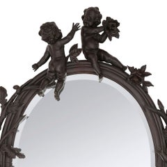 Large Belle Époque Period Carved Wood Wall Mirror