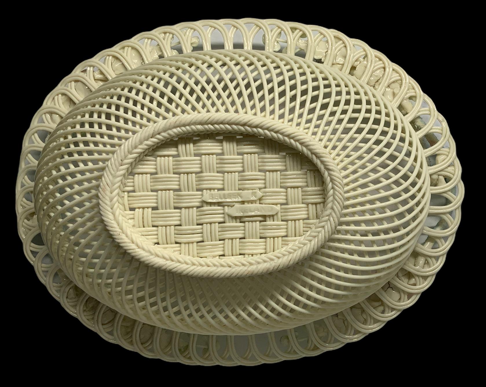 Large Belleek Porcelain Woven Basket 5