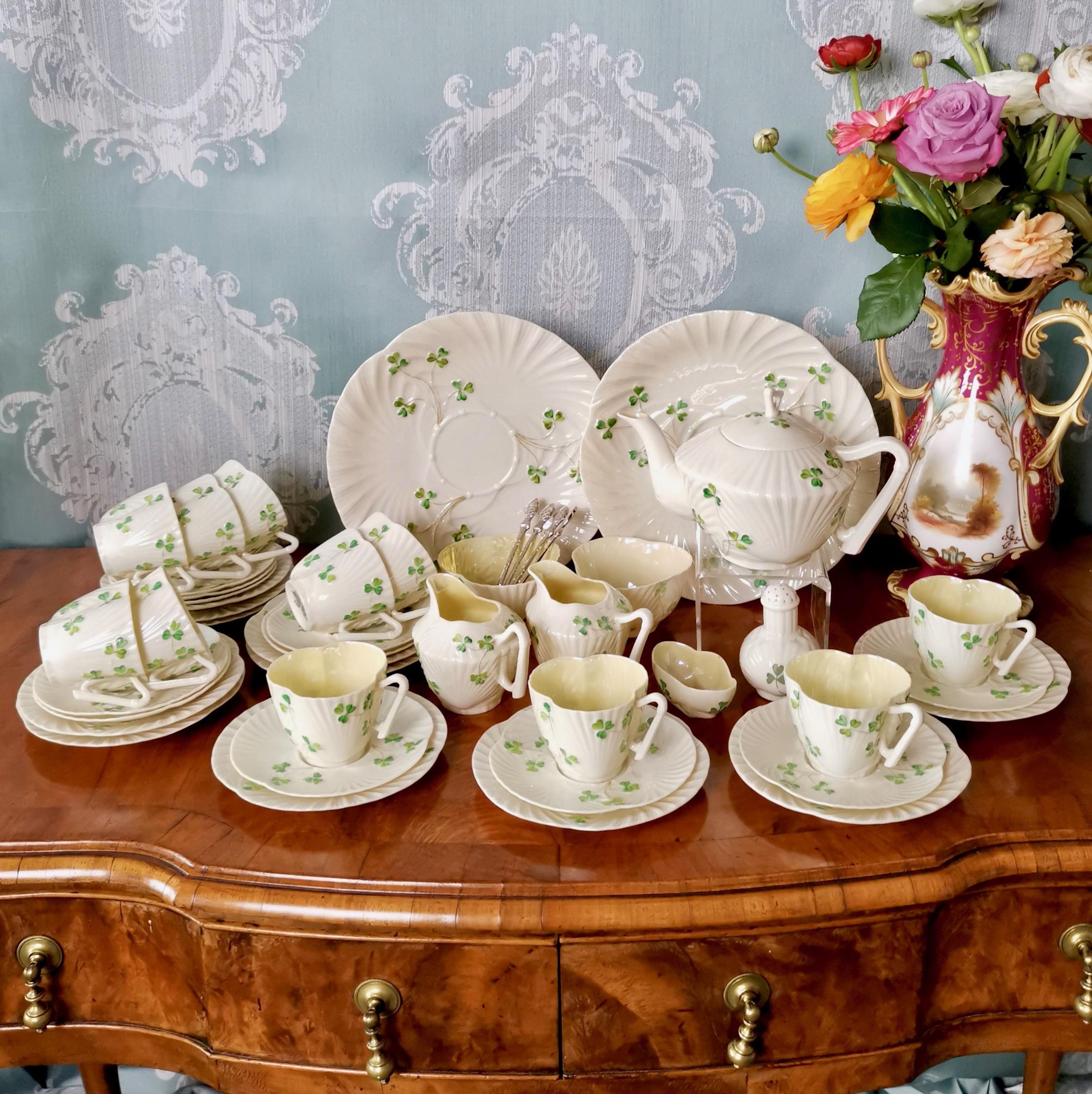 This is a very stunning and large Belleek tea service in the 