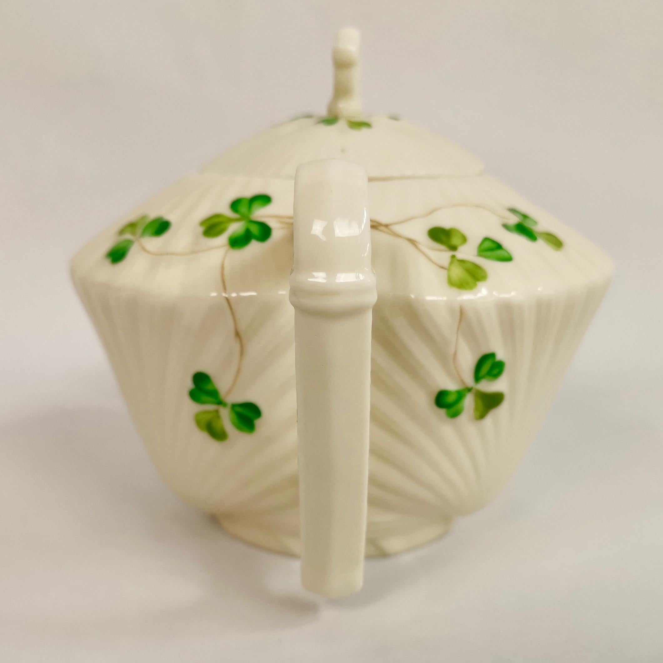 Art Deco Large Belleek Tea Service, Harp Shape, 3rd BM 1926-1946