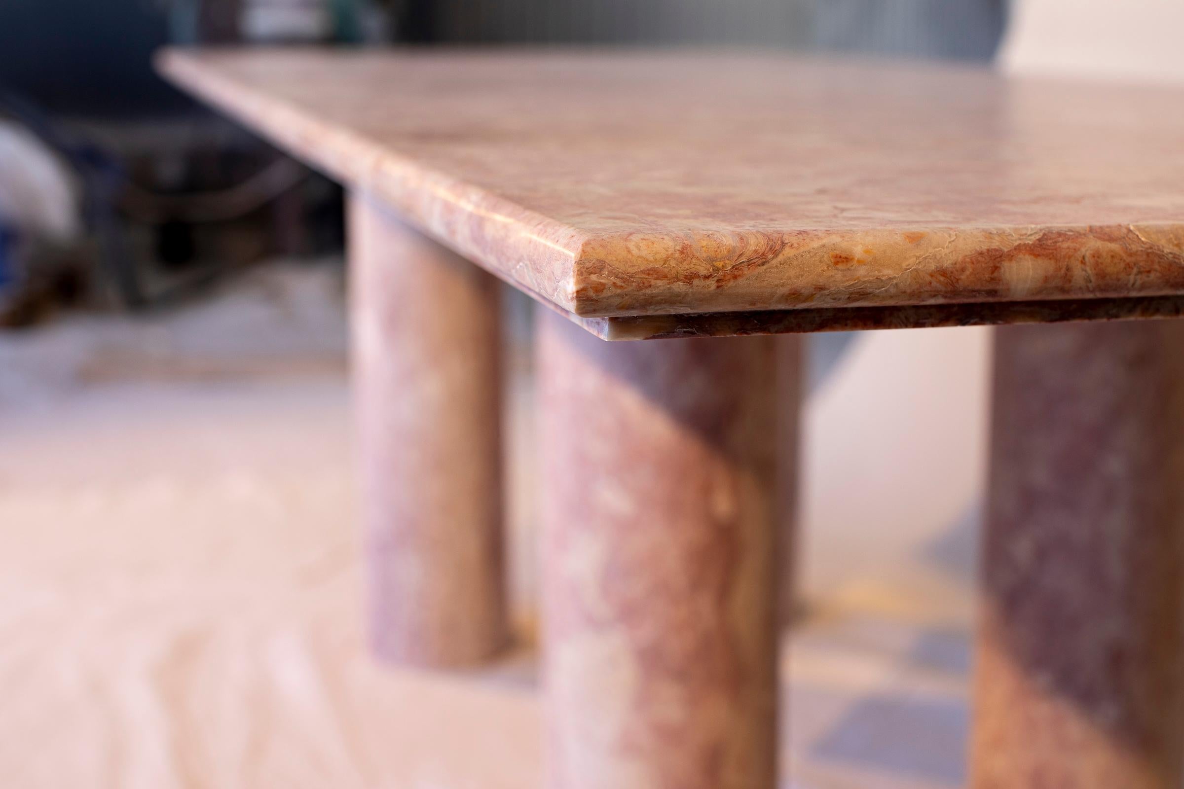 Contemporary Large Bellini Style Rectangle Dining Table in Portuguese Travertine For Sale