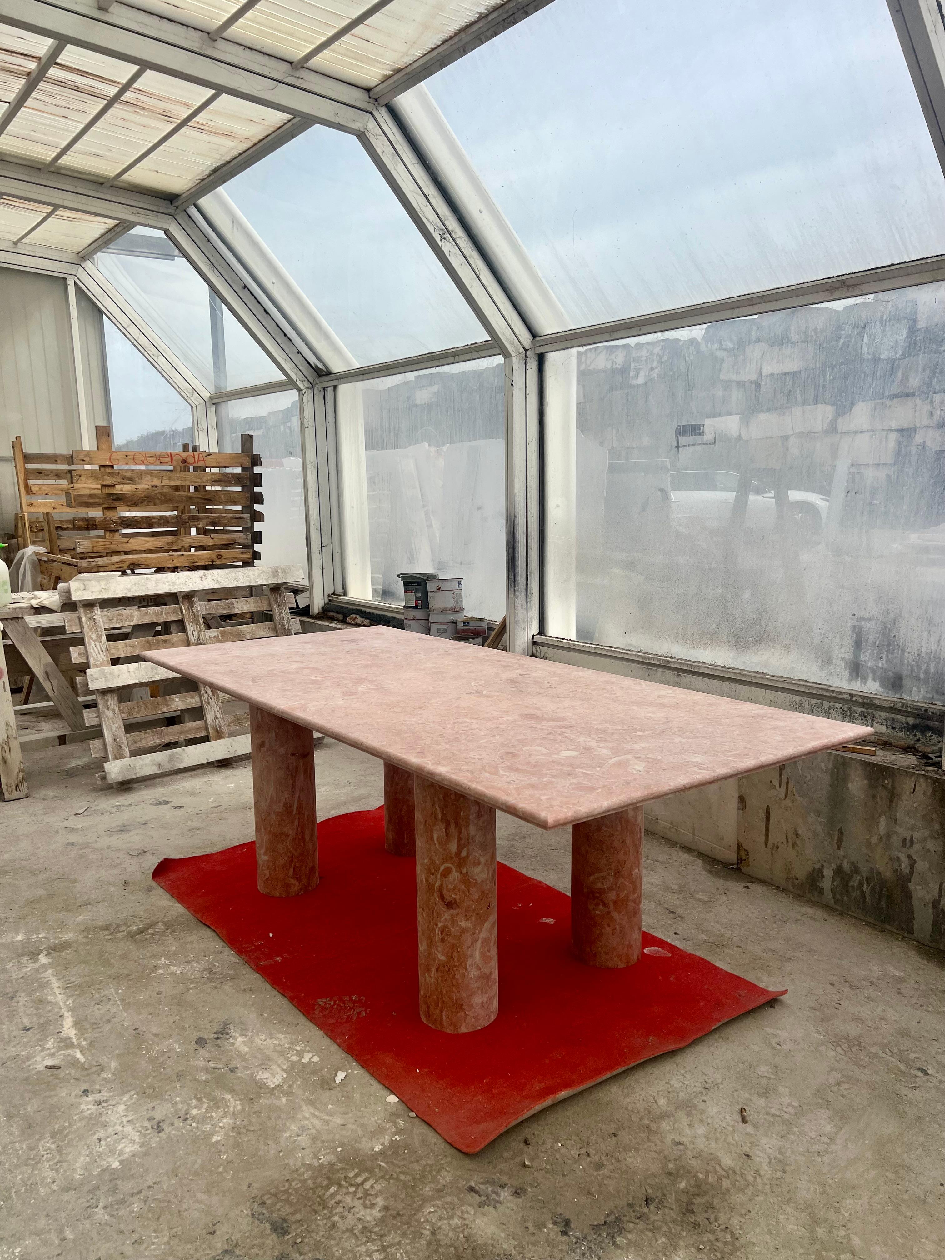 Large Bellini Style Rectangle Dining Table in Portuguese Travertine For Sale 2