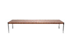 Large Woven Leather Bench by Laverne International